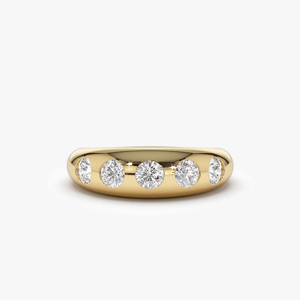 OBFJ1496 - 14k Dome Chunky Statement Diamond Ring 1