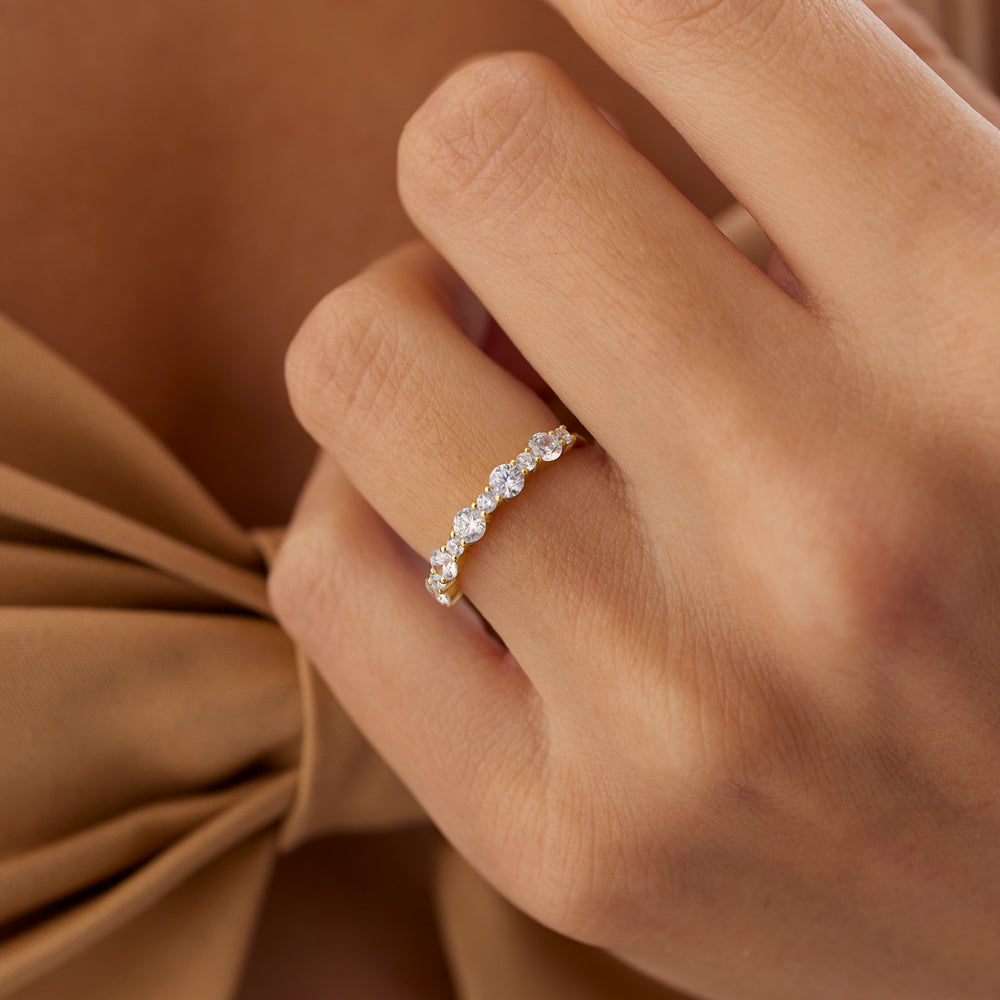 OBFJ1492 - 14k Round Diamond Mix Size Anniversary Ring 2
