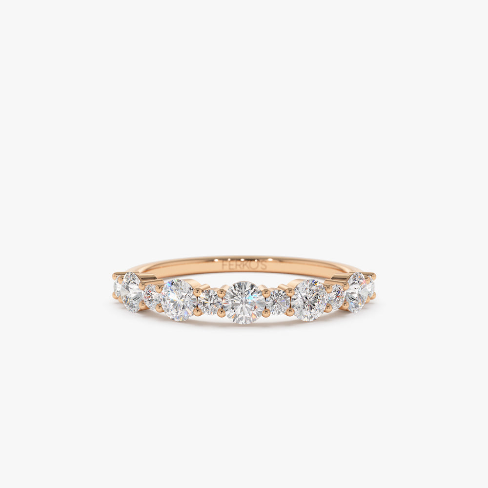 OBFJ1492 - 14k Round Diamond Mix Size Anniversary Ring 6