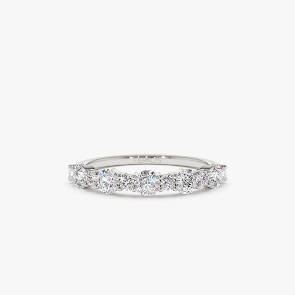 OBFJ1492 - 14k Round Diamond Mix Size Anniversary Ring 7