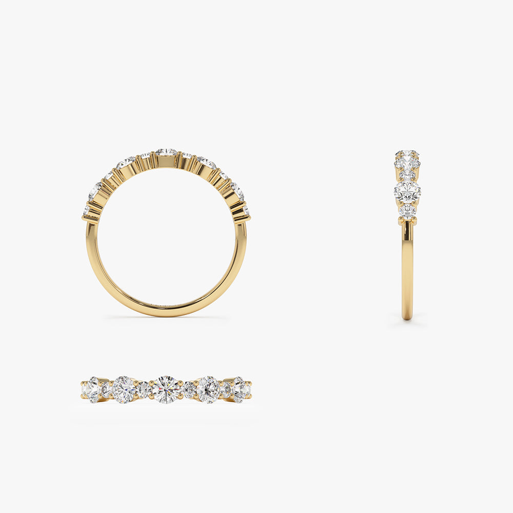 OBFJ1492 - 14k Round Diamond Mix Size Anniversary Ring 9