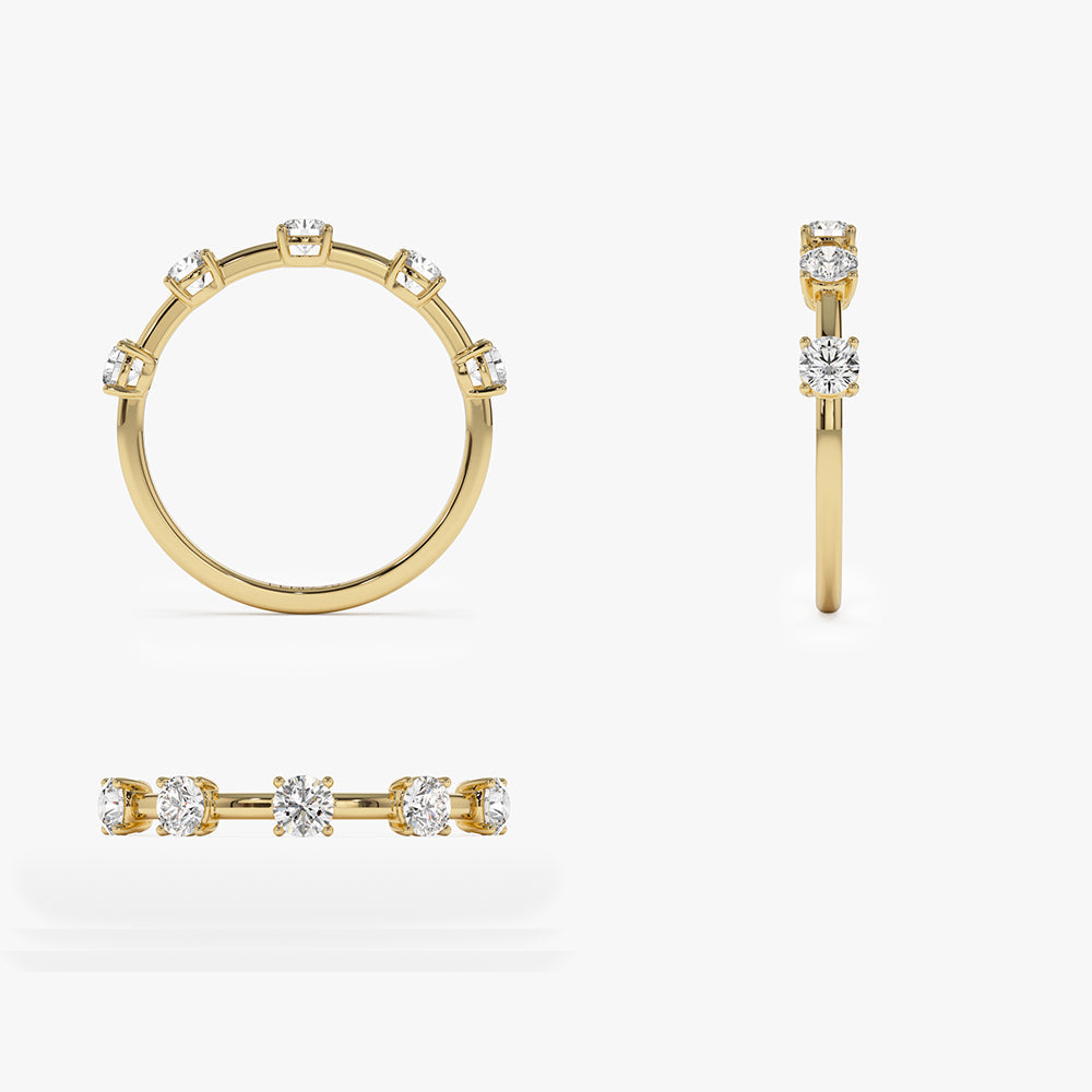 OBFJ1461 - 14k Five Stone Prong Setting Diamond Ring 0.50ctw 9