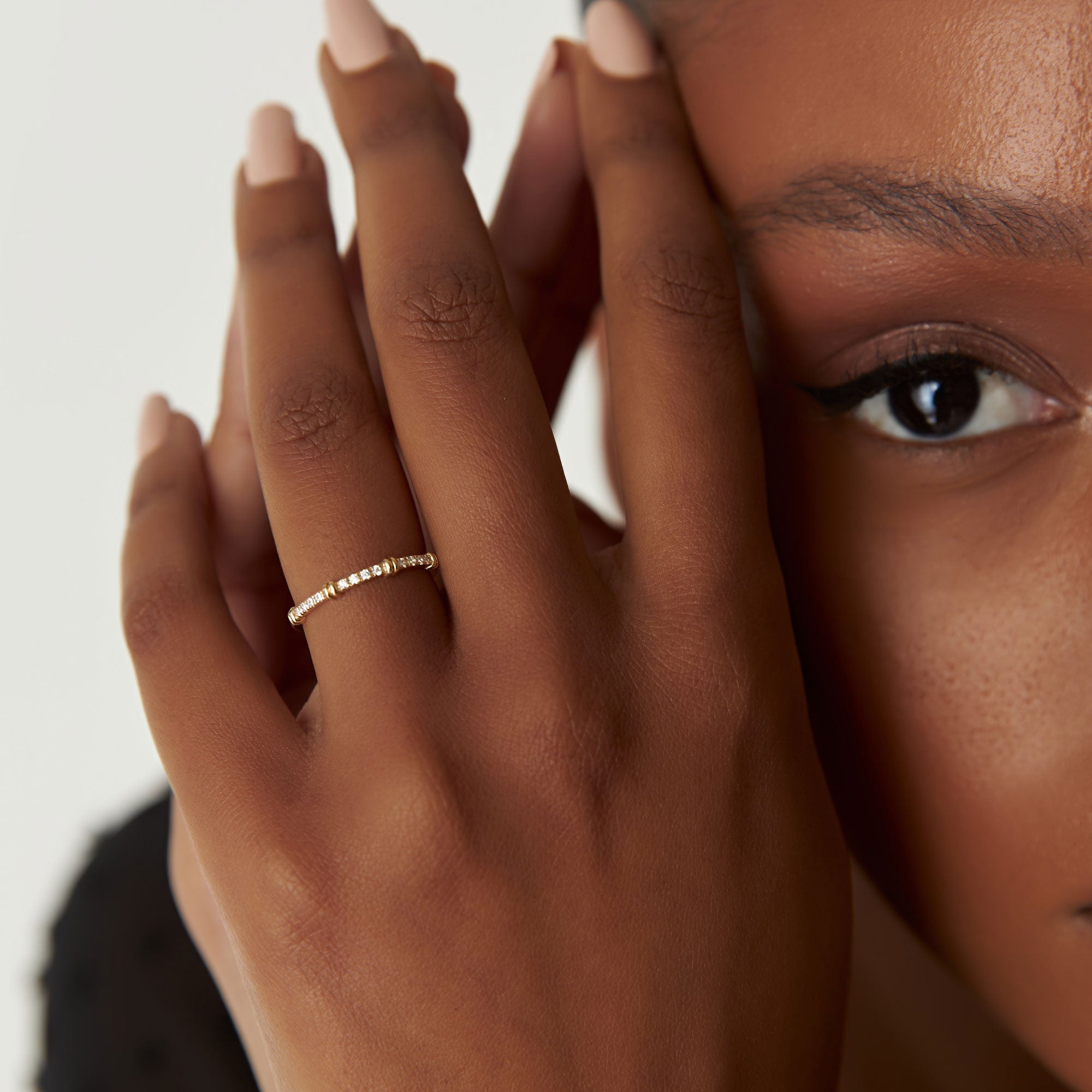 OBFJ1202 - 14k Unique Petite Diamond Stack Band 4