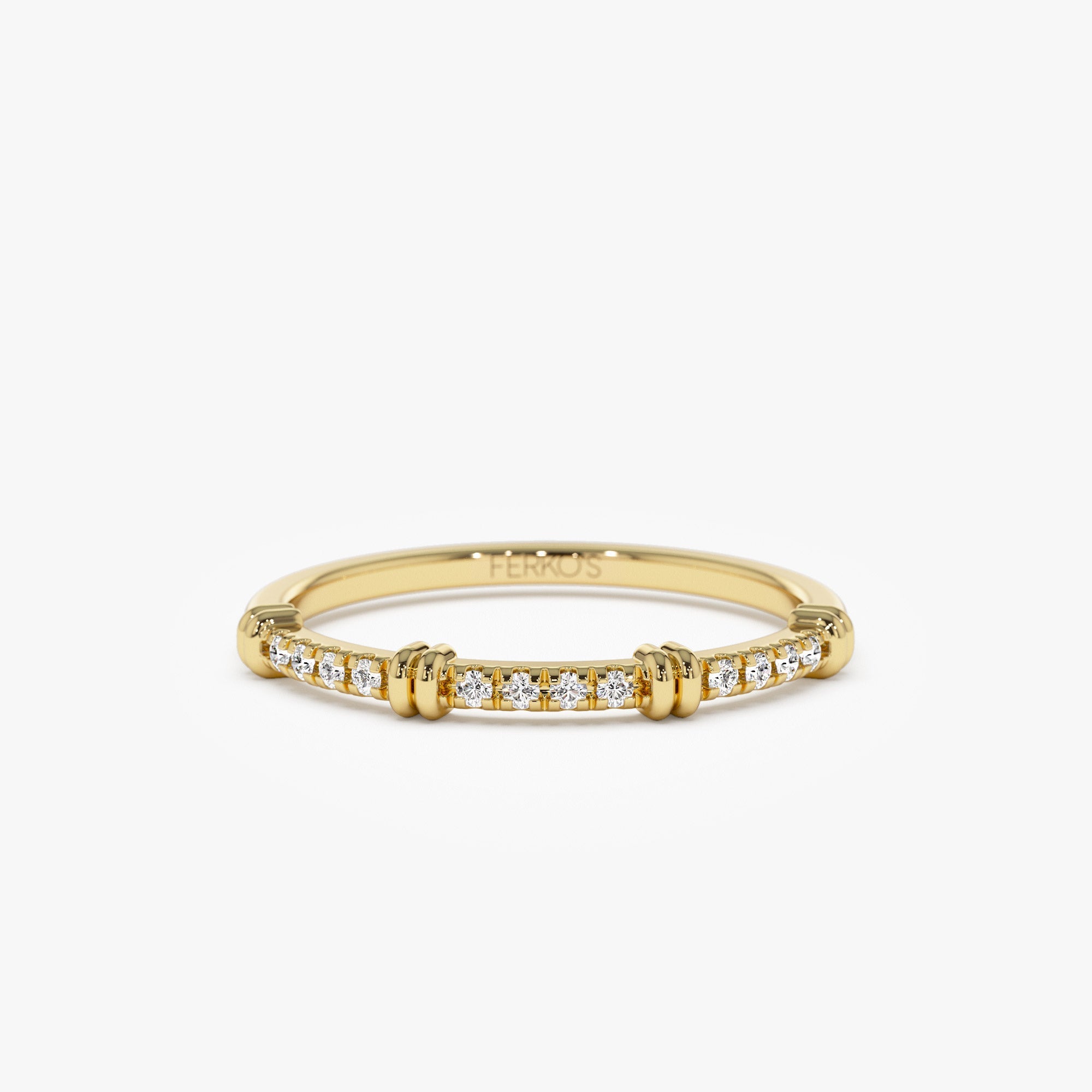 OBFJ1202 - 14k Unique Petite Diamond Stack Band 1