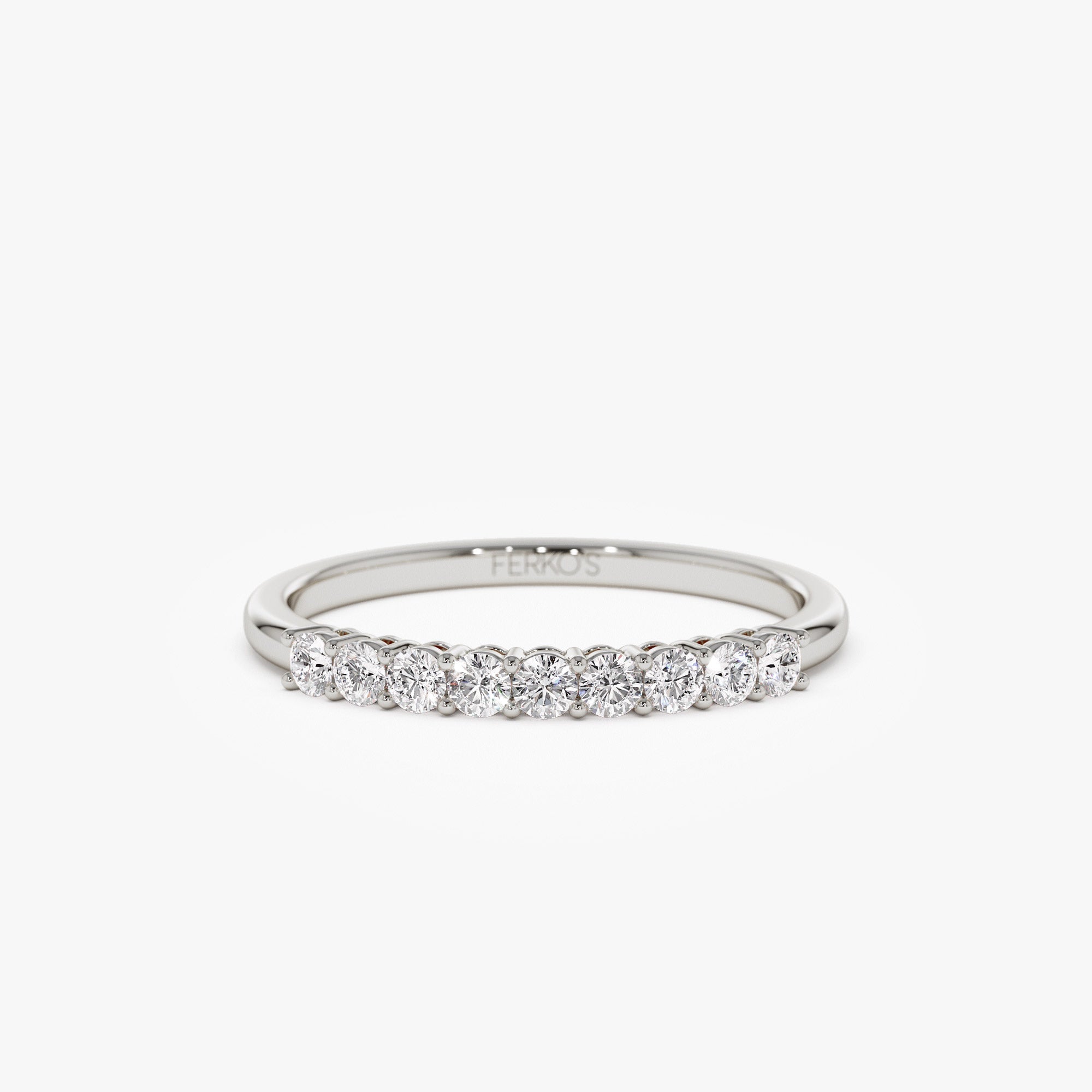 OBFJ1149 - 14k 0.30ctw 9 Stone Basket Setting Diamond Wedding Ring 5