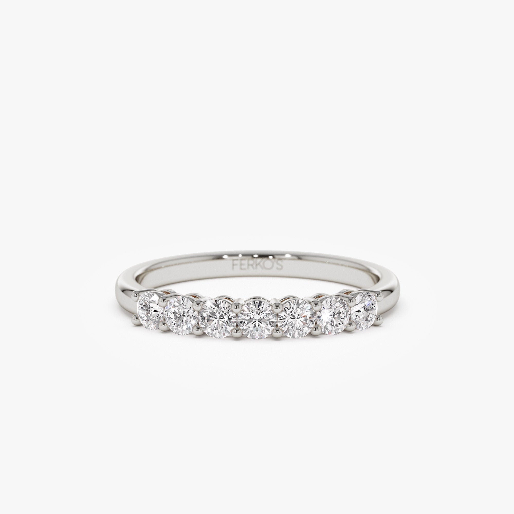 OBFJ0326 - 0.40ctw 14k Seven Stone Basket Setting Lab Grown Diamond Wedding Ring - Leila 5