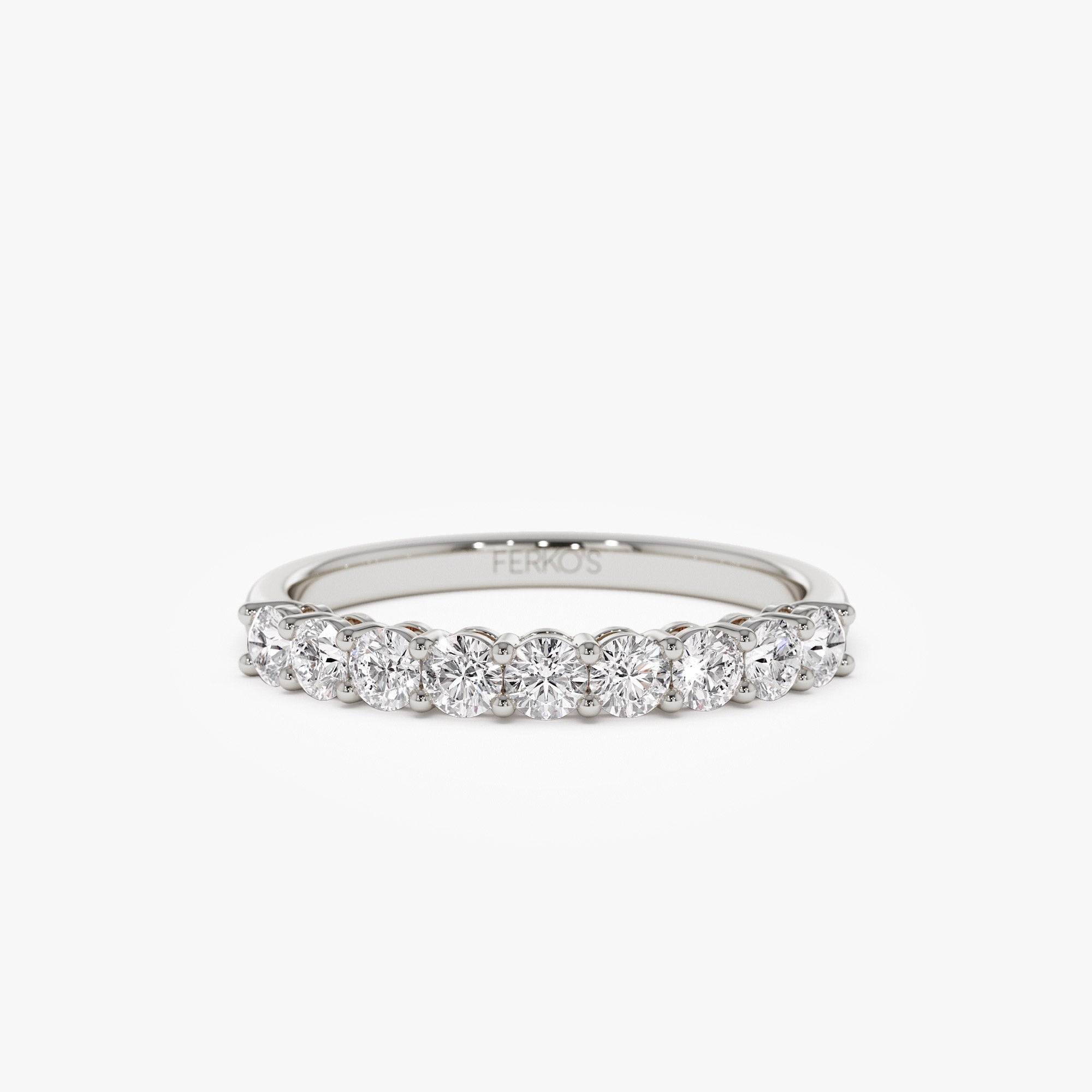 OBFJ0330 - 0.55 ctw 14k Nine Stone Basket Setting Lab Grown Diamond Wedding Ring - Aisha 4