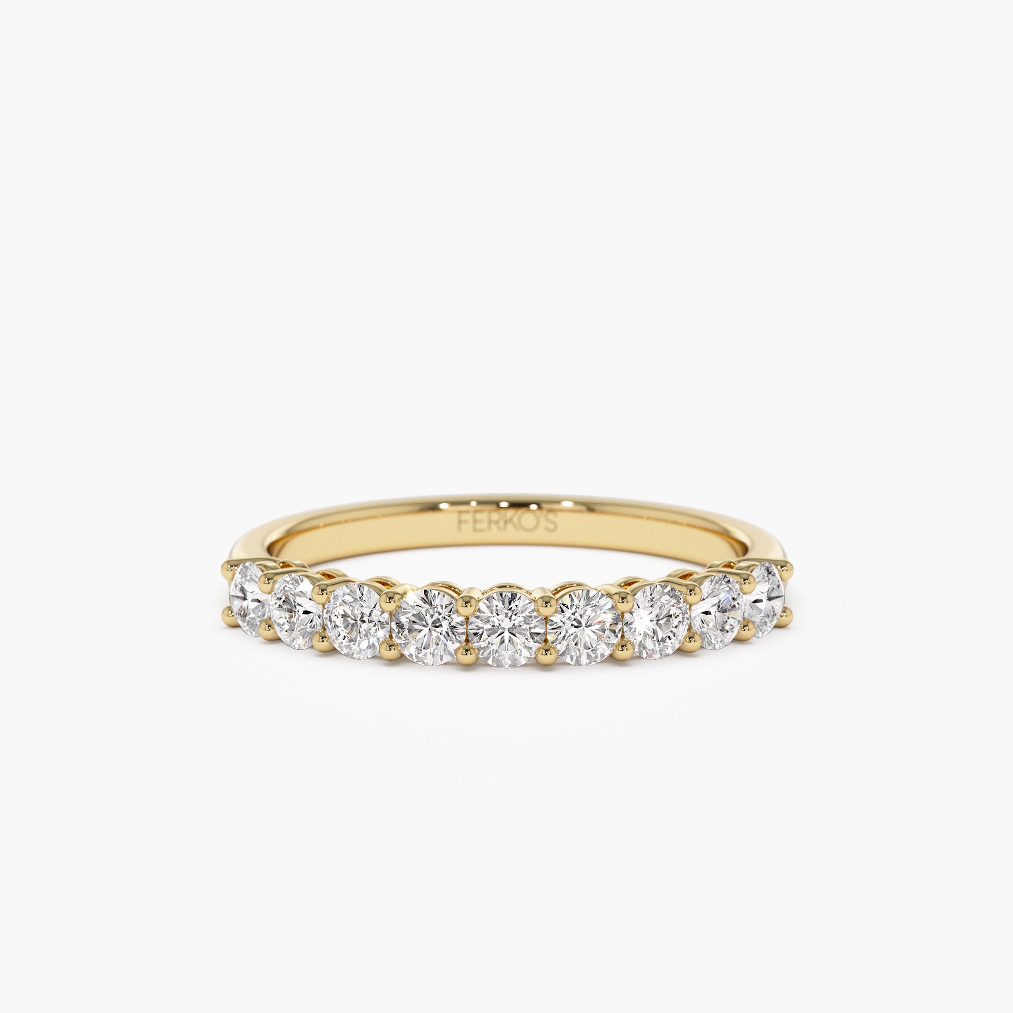 OBFJ0330 - 0.55 ctw 14k Nine Stone Basket Setting Lab Grown Diamond Wedding Ring - Aisha 1