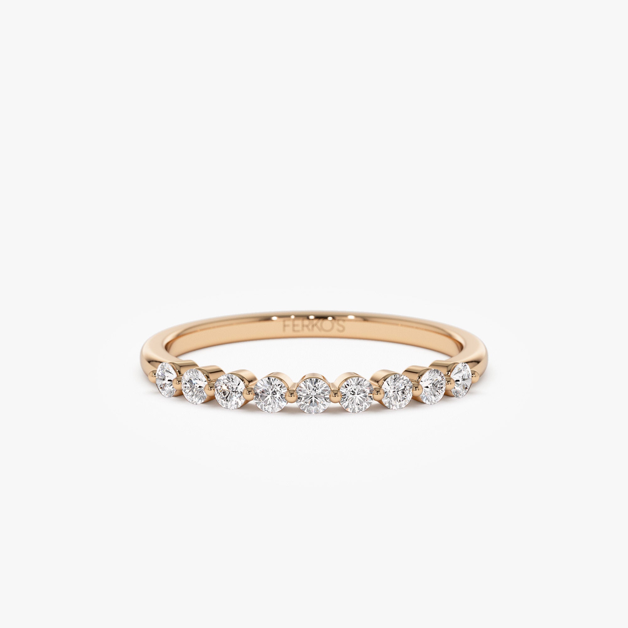 OBFJ1344 - 14k Single Shared Prong Diamond Wedding Ring 0.30 ctw 5