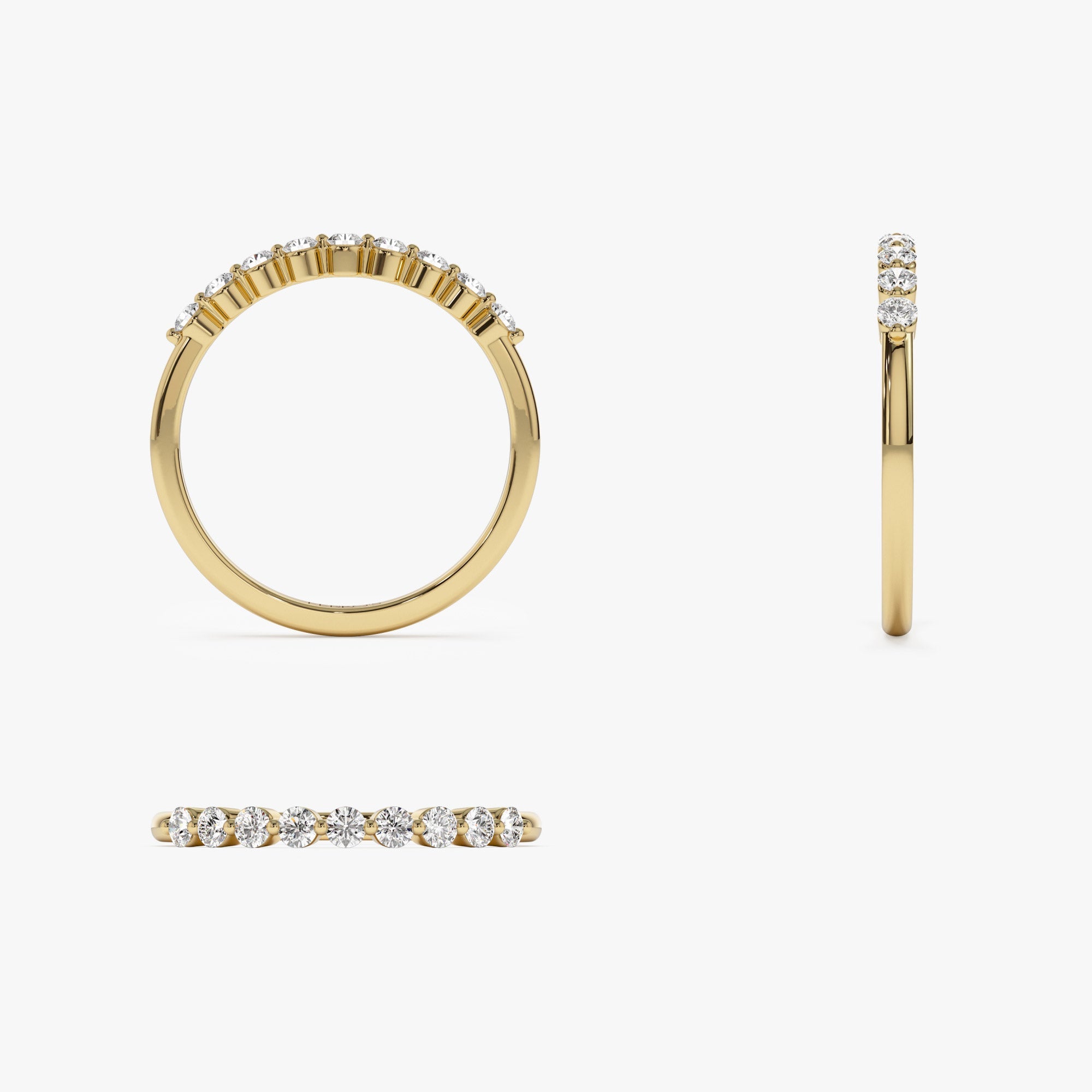 OBFJ1344 - 14k Single Shared Prong Diamond Wedding Ring 0.30 ctw 8