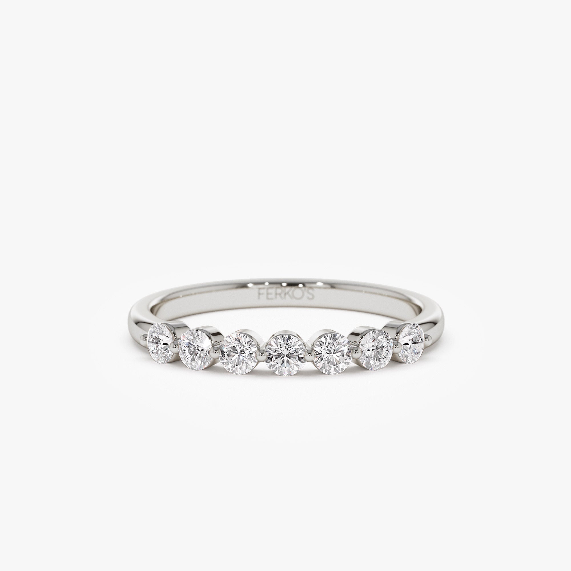 OBFJ1143 - 14k 0.40ctw 7 Stone Shared Prong Diamond Wedding Band 6