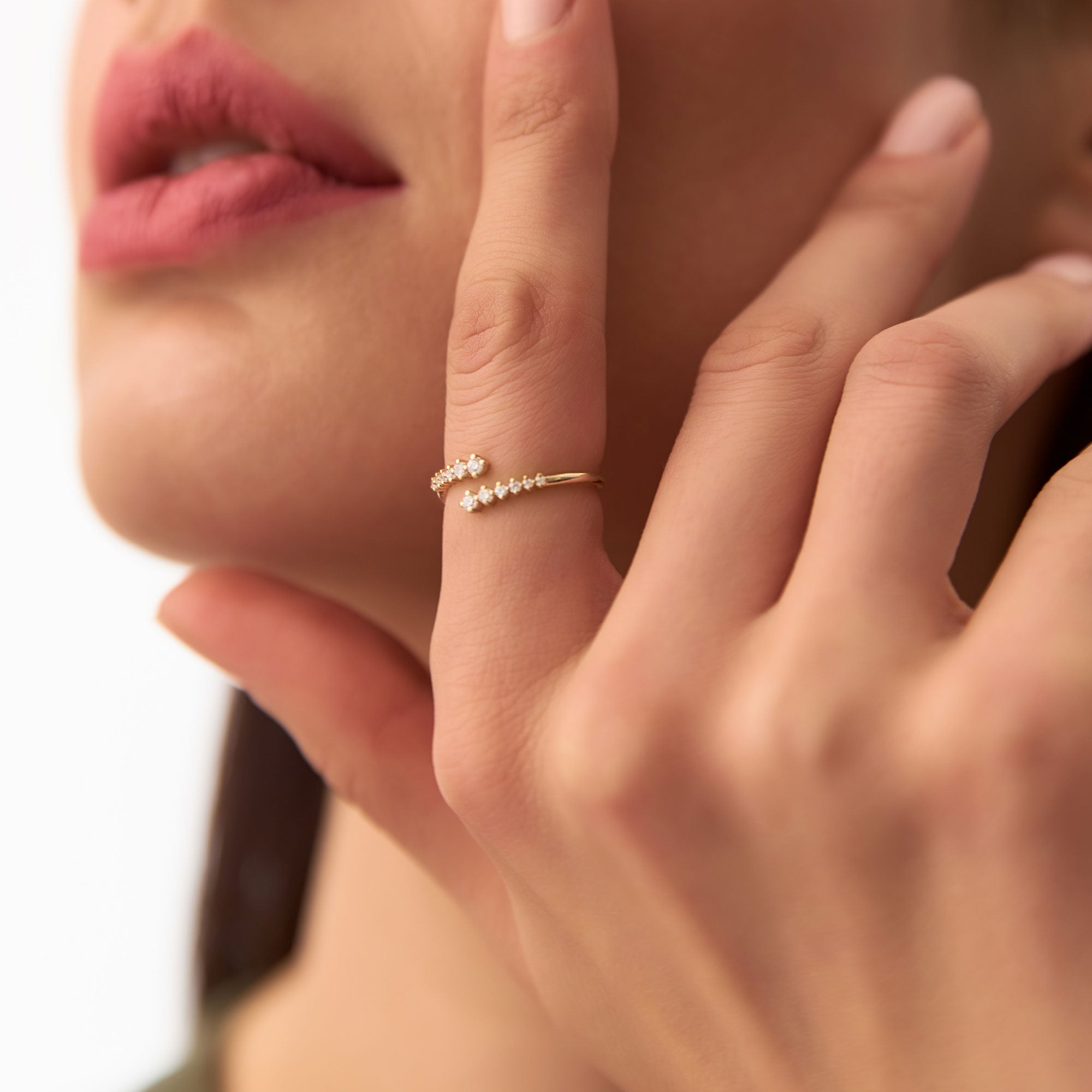 OBFJ1343 - 14K Gold Wrapped Diamond Ring 2