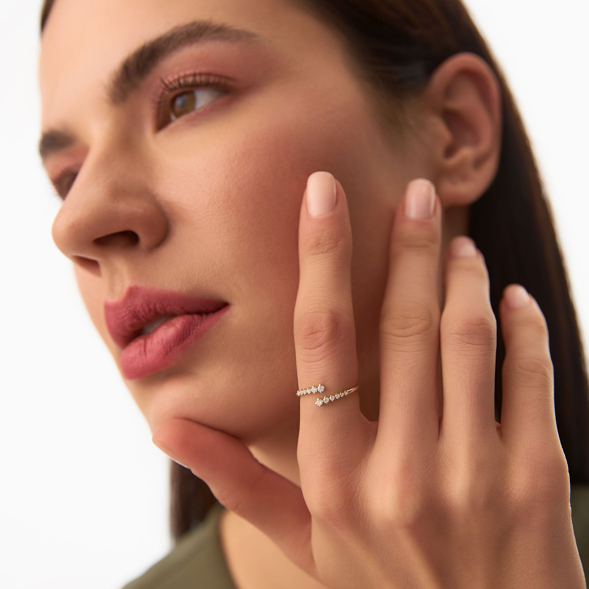 OBFJ1343 - 14K Gold Wrapped Diamond Ring 3