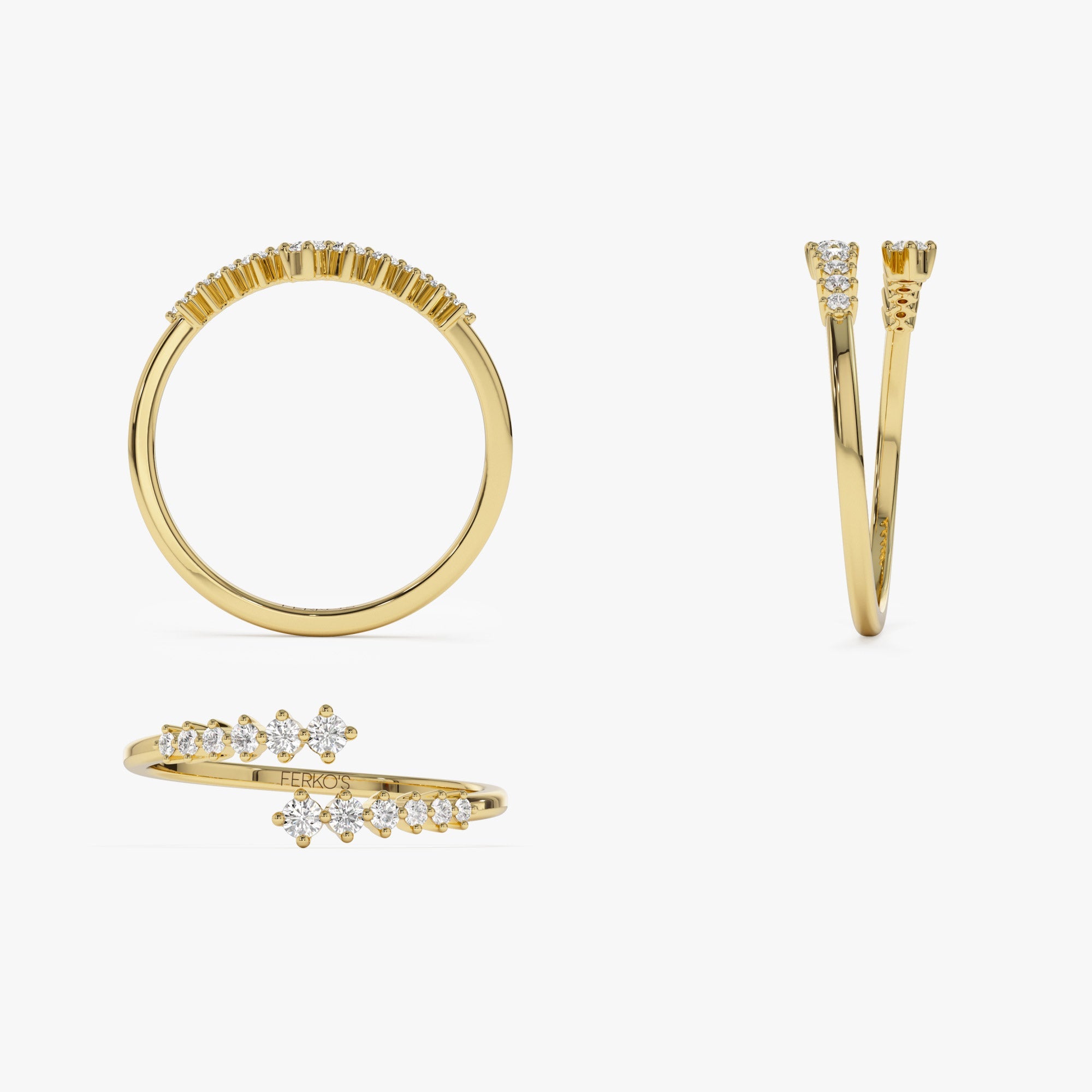 OBFJ1343 - 14K Gold Wrapped Diamond Ring 8