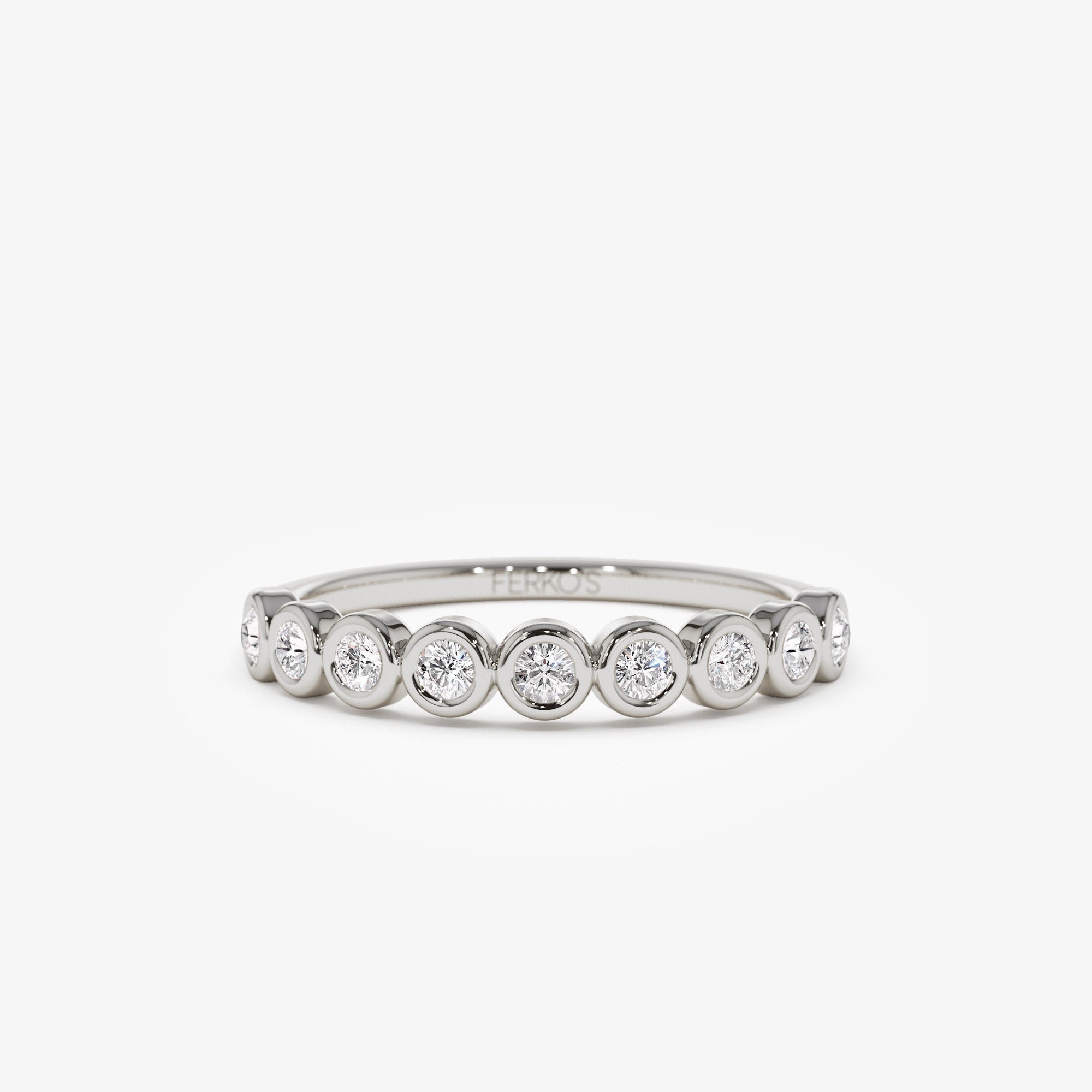 OBFJ1423 - 14k 9 Diamond Half Eternity Wedding Ring 0.55ctw 4