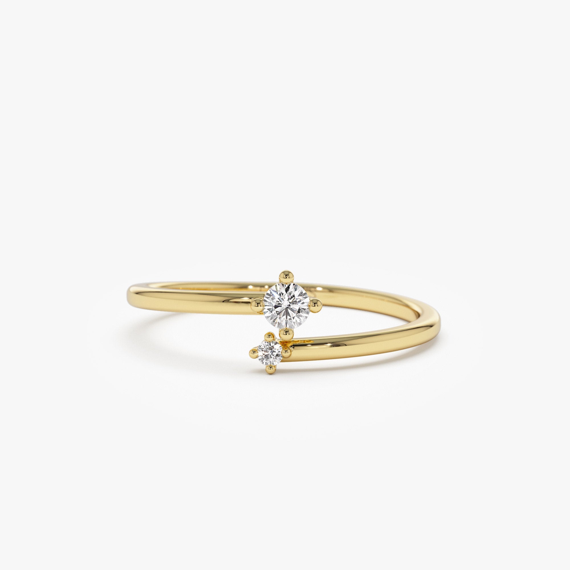 OBFJ1387 - 14k Petite Diamond Duo Ring 1