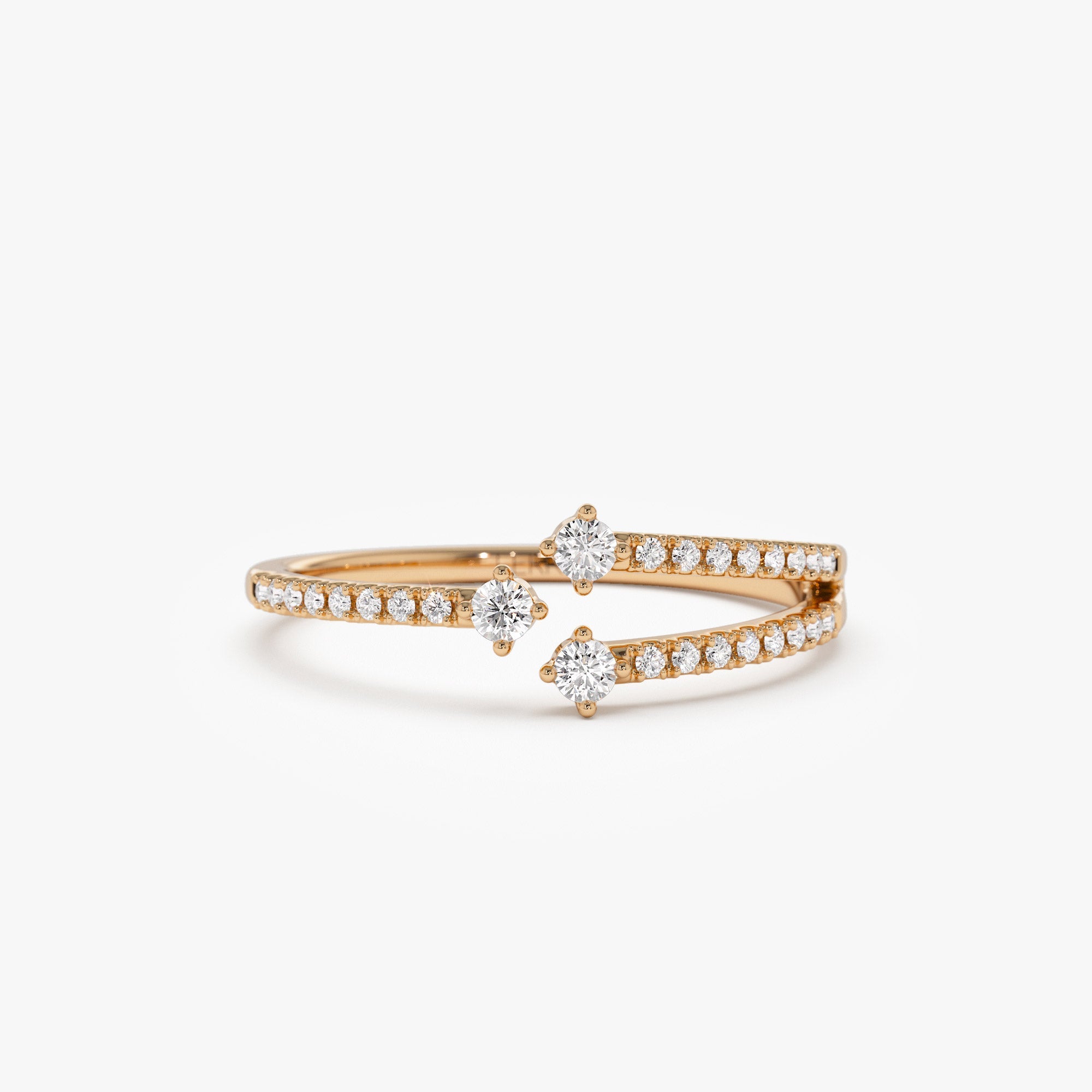 OBFJ1277 - 14k Unique Diamond Crossover Ring For Women 5