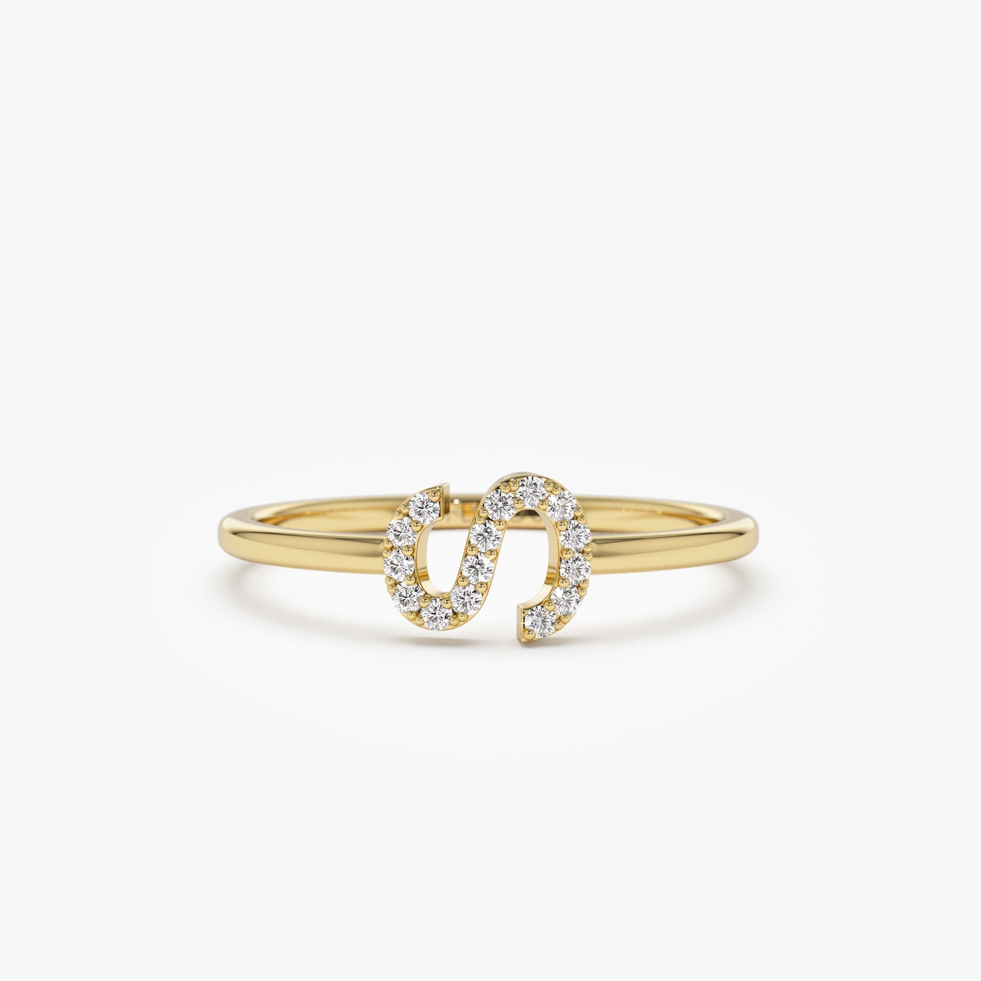 OBFJ1368 - 14k Sideways Diamond Letter Personalized Ring 7