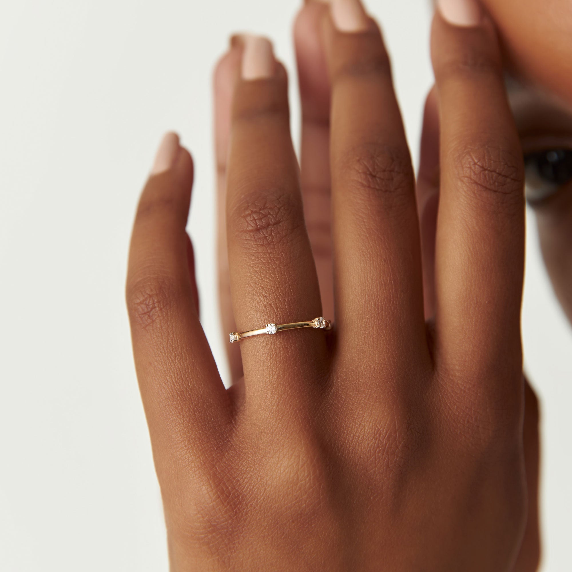 OBFJ1201 - 14k Prong Setting Full Eternity Dainty Stacking Ring 2