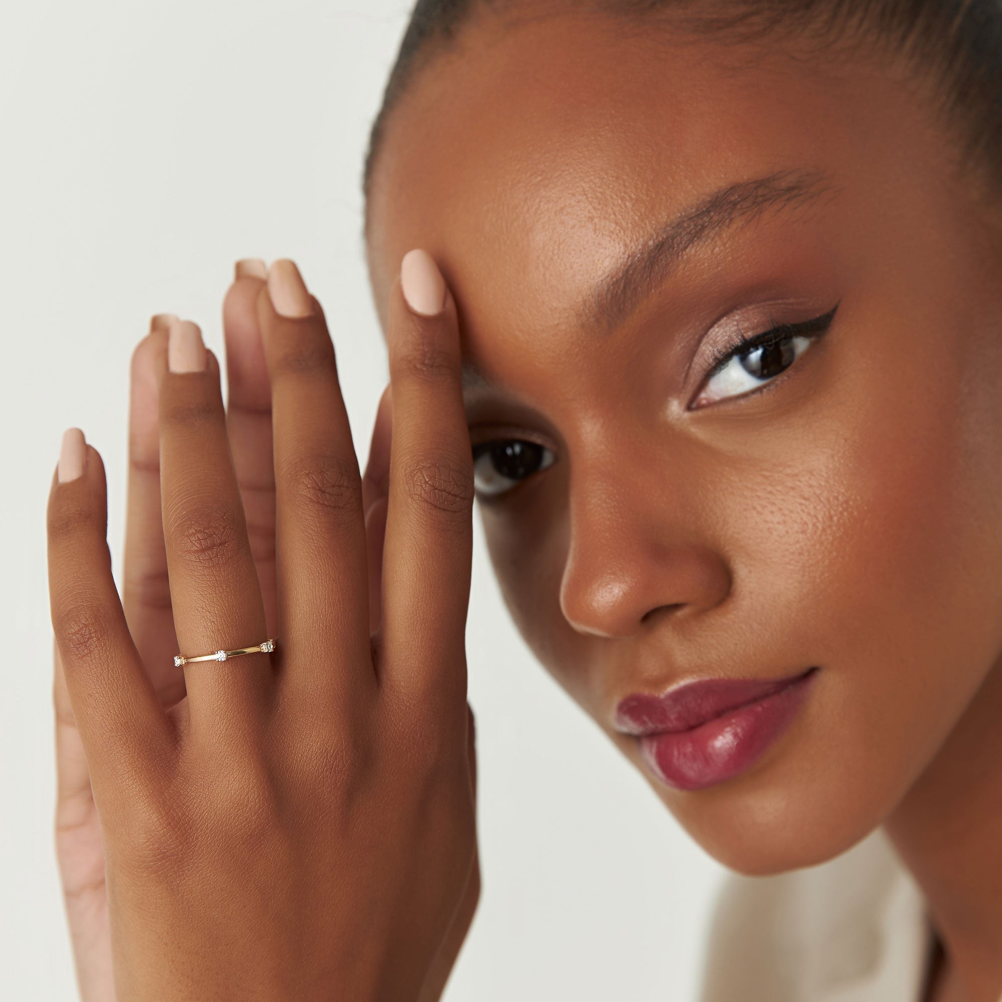 OBFJ1201 - 14k Prong Setting Full Eternity Dainty Stacking Ring 3