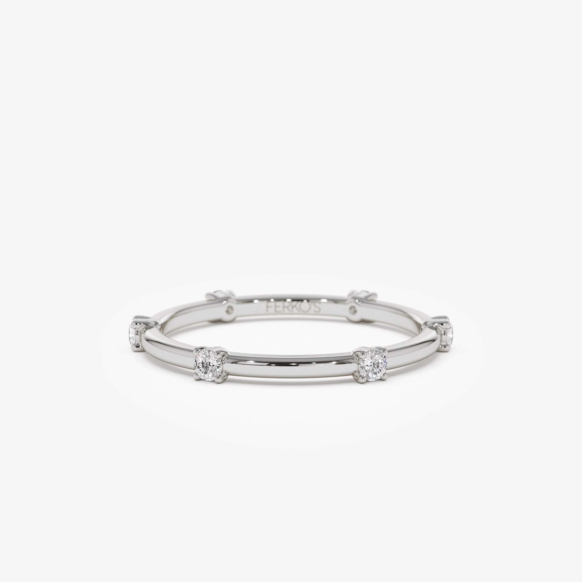 OBFJ1201 - 14k Prong Setting Full Eternity Dainty Stacking Ring 5