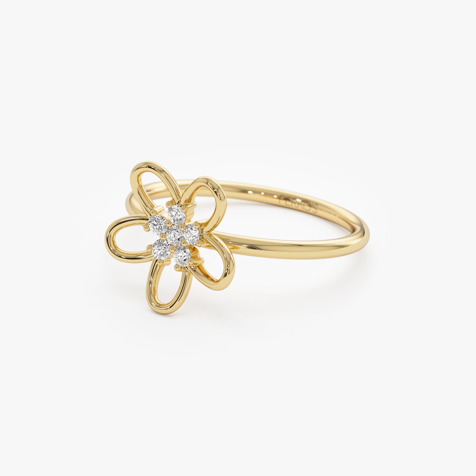 OBFJ1245 - 14k Diamond Flower Ring 7