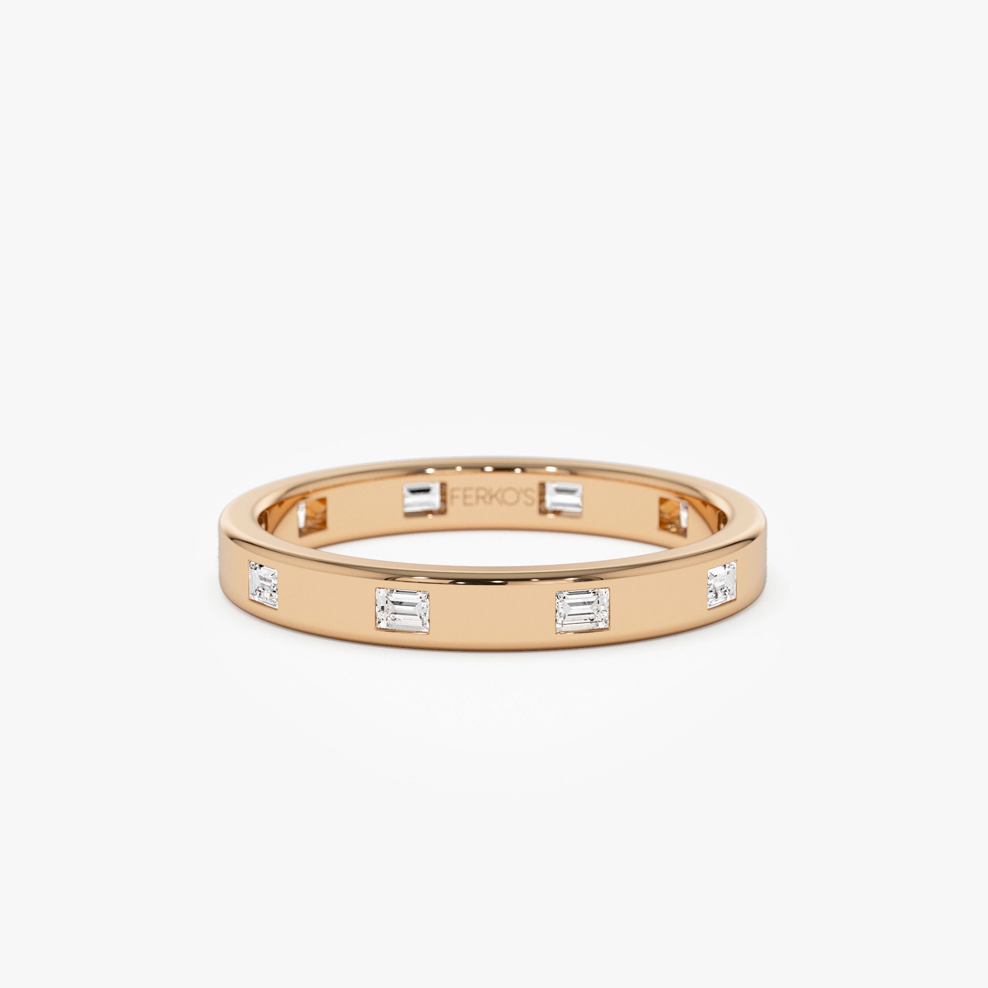 OBFJ1308 - 14k Full Eternity Flush Setting Baguette Diamond Band 4