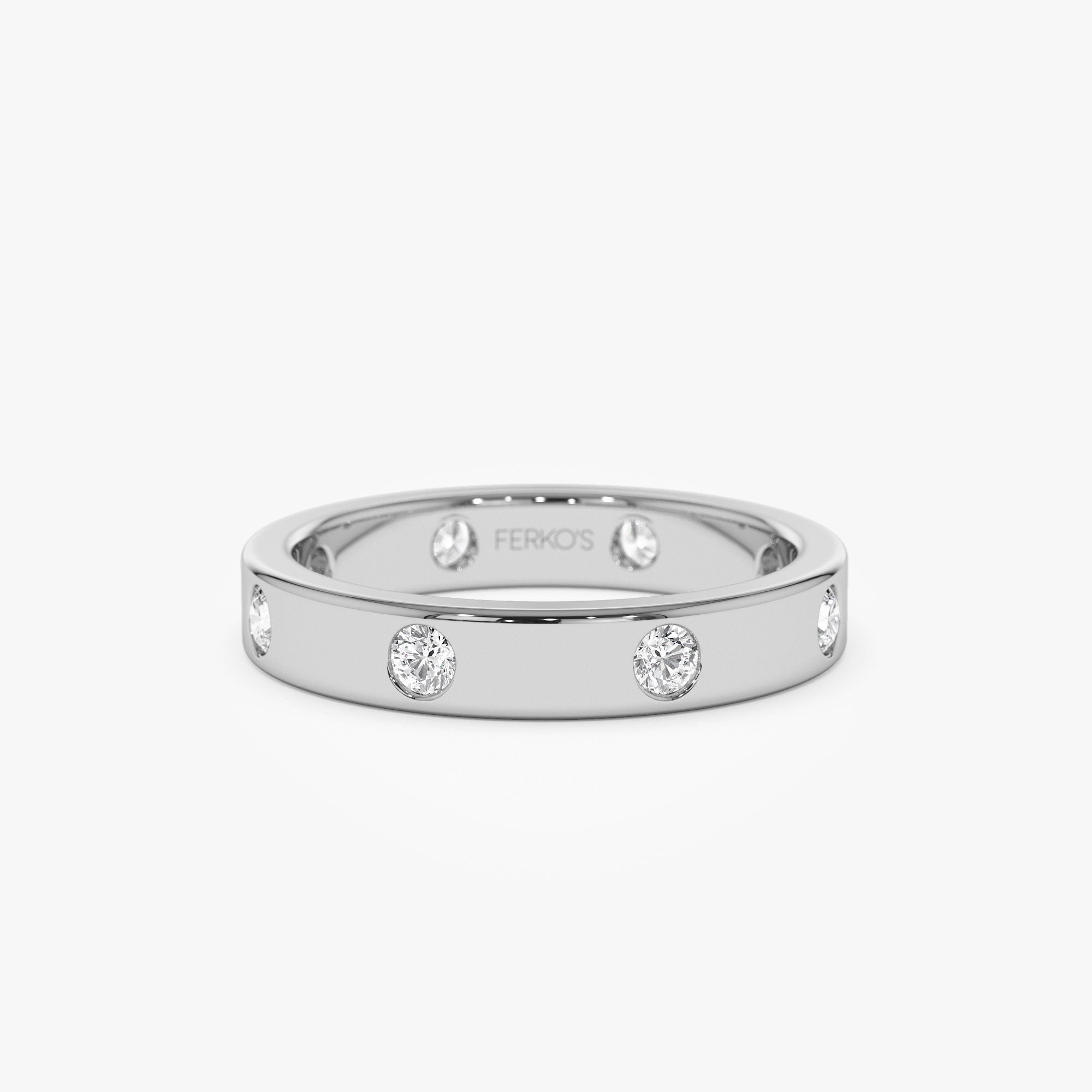 OBFJ1309 - 14k Full Eternity Flush Setting Round Diamond Band 6