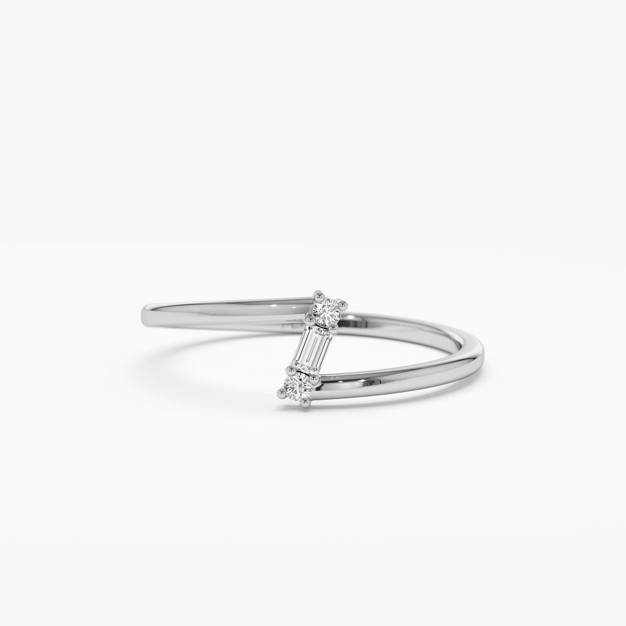 OBFJ1304 - 14k Dainty Diagonal Baguette Diamond Ring 5