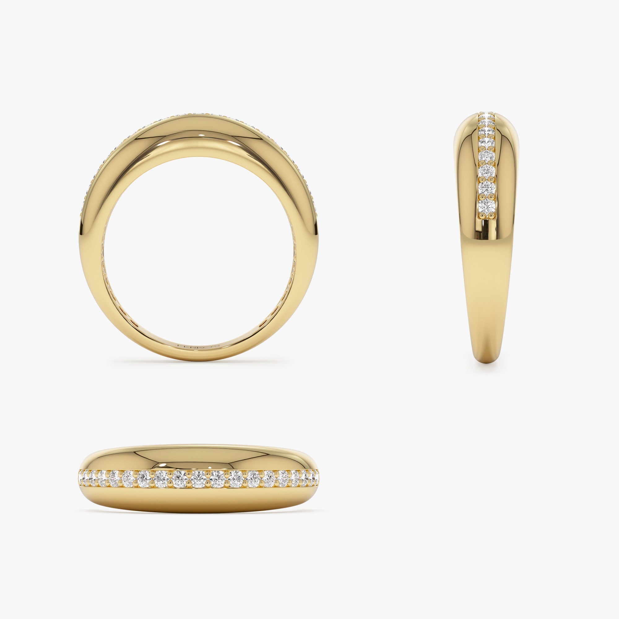 OBFJ1236 - 14k Gold Diamond Dome Balloon Ring 9