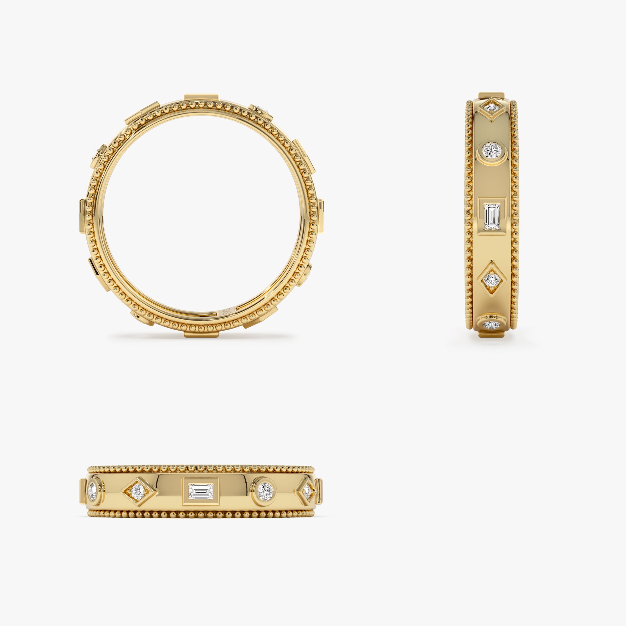 OBFJ1229 - 14k Mixed Shape Diamond Anniversary Band 9