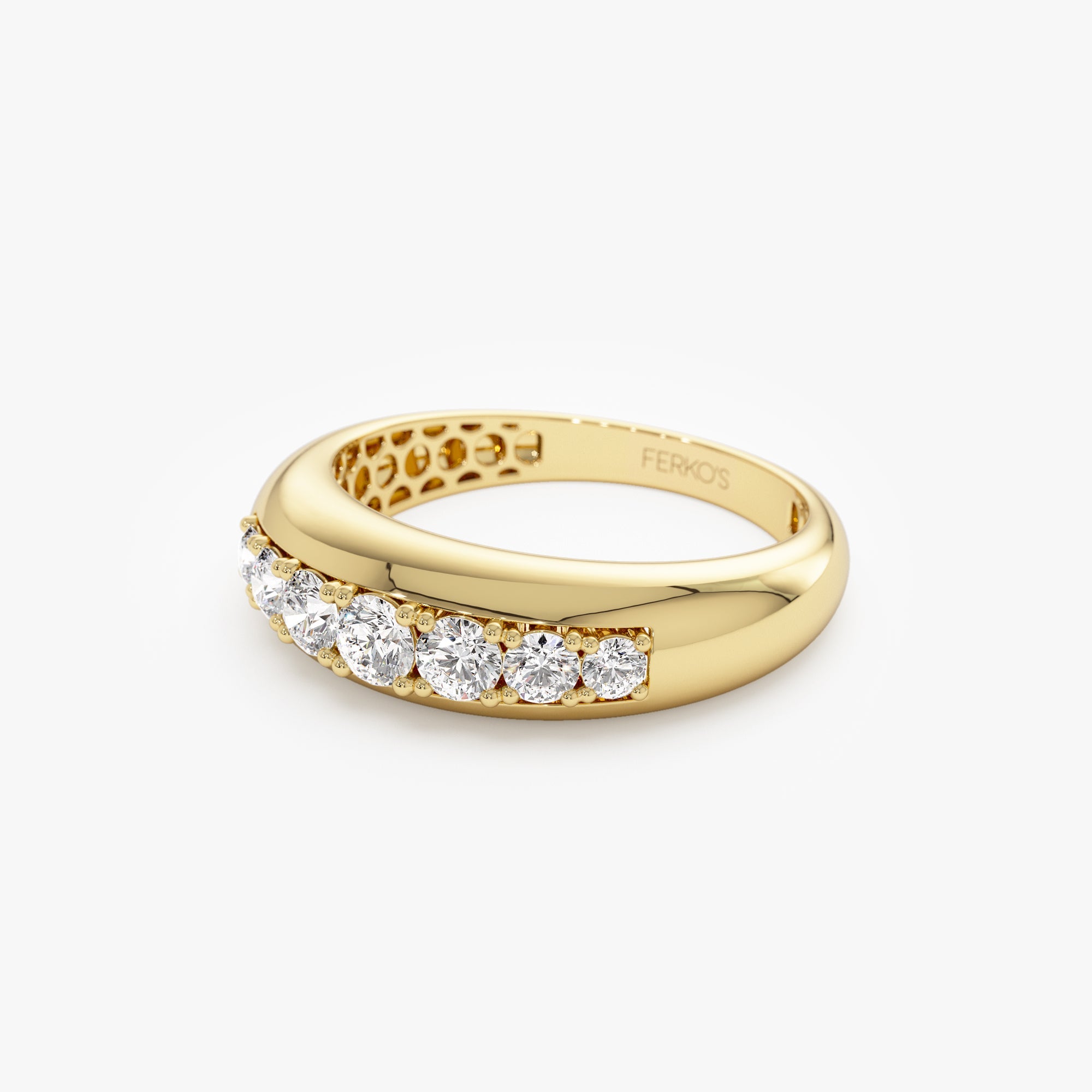 OBFJ1158 - 14k Dome Diamond Ring 8