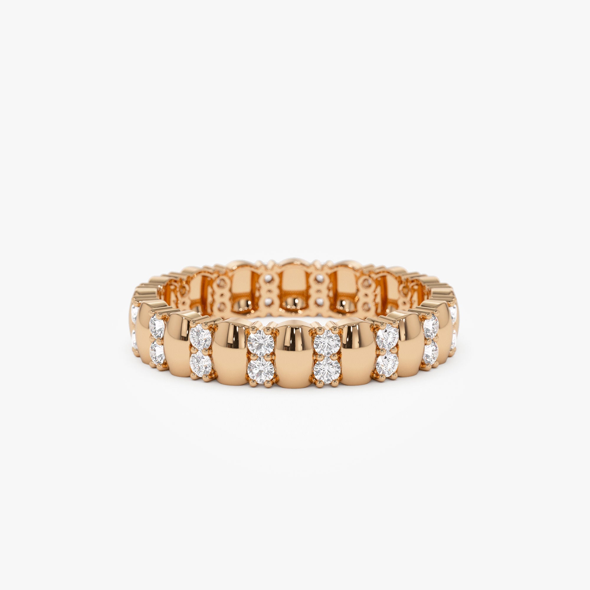 OBFJ1191 - 14k Unique Double Row Diamond Eternity Ring 7