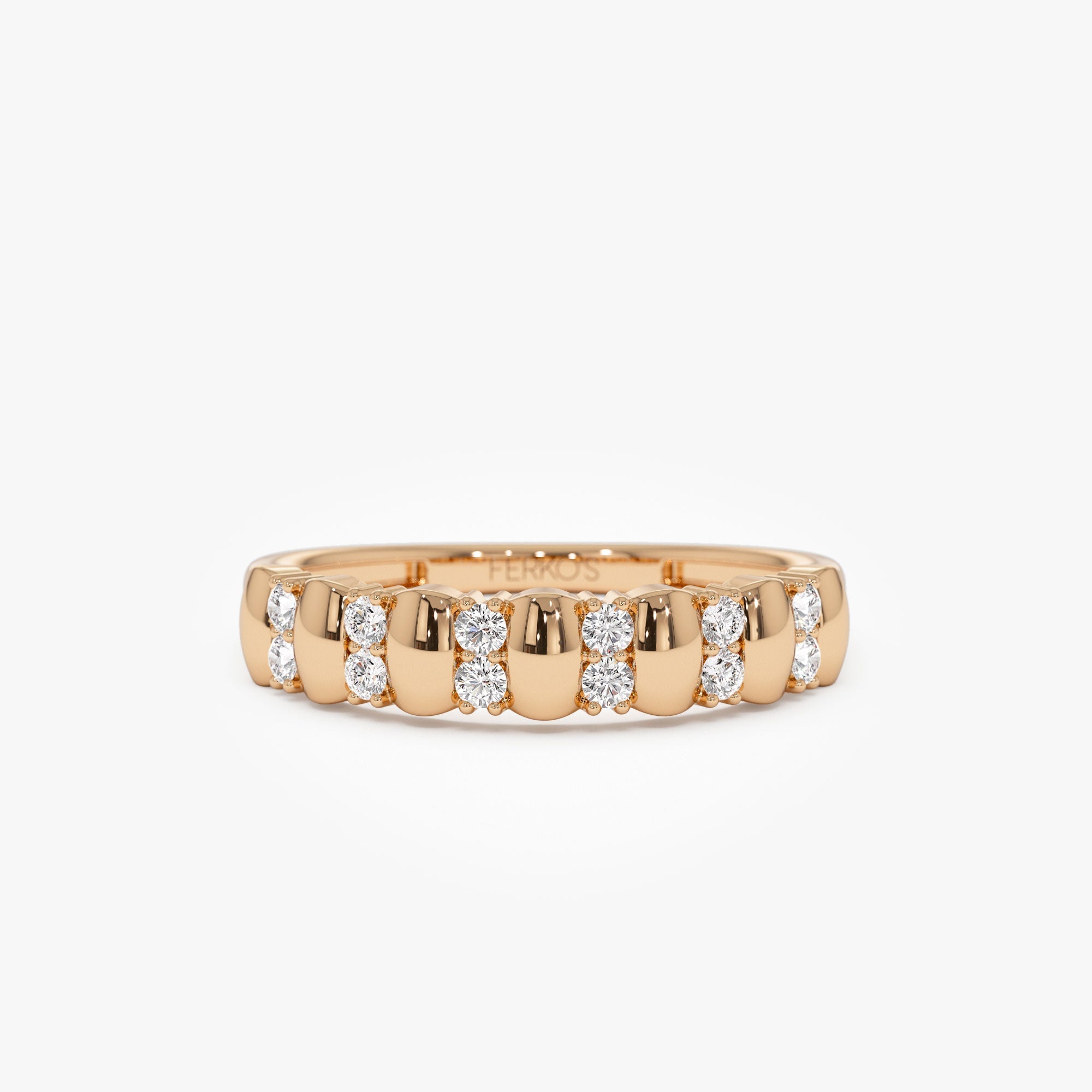 OBFJ0965 - 14K Alternating Diamond Bar Band 5