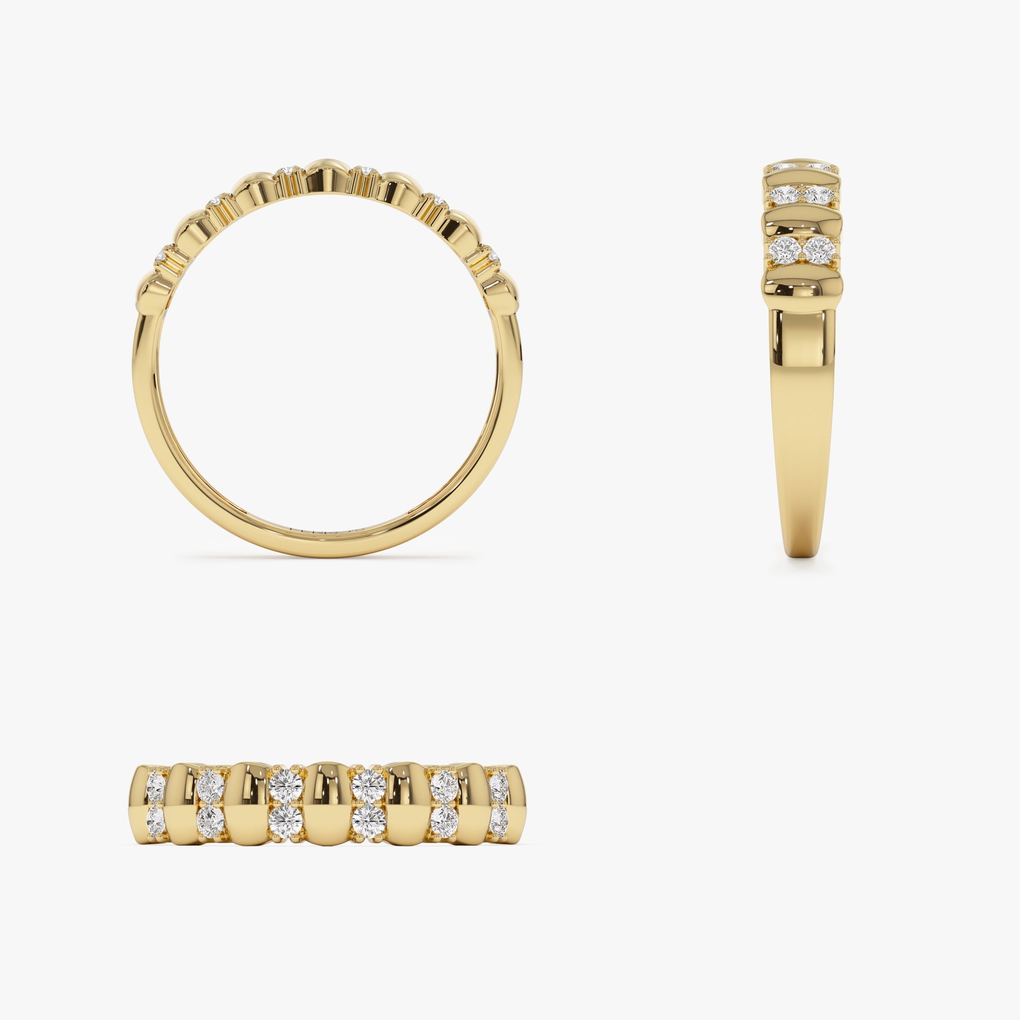 OBFJ0965 - 14K Alternating Diamond Bar Band 8