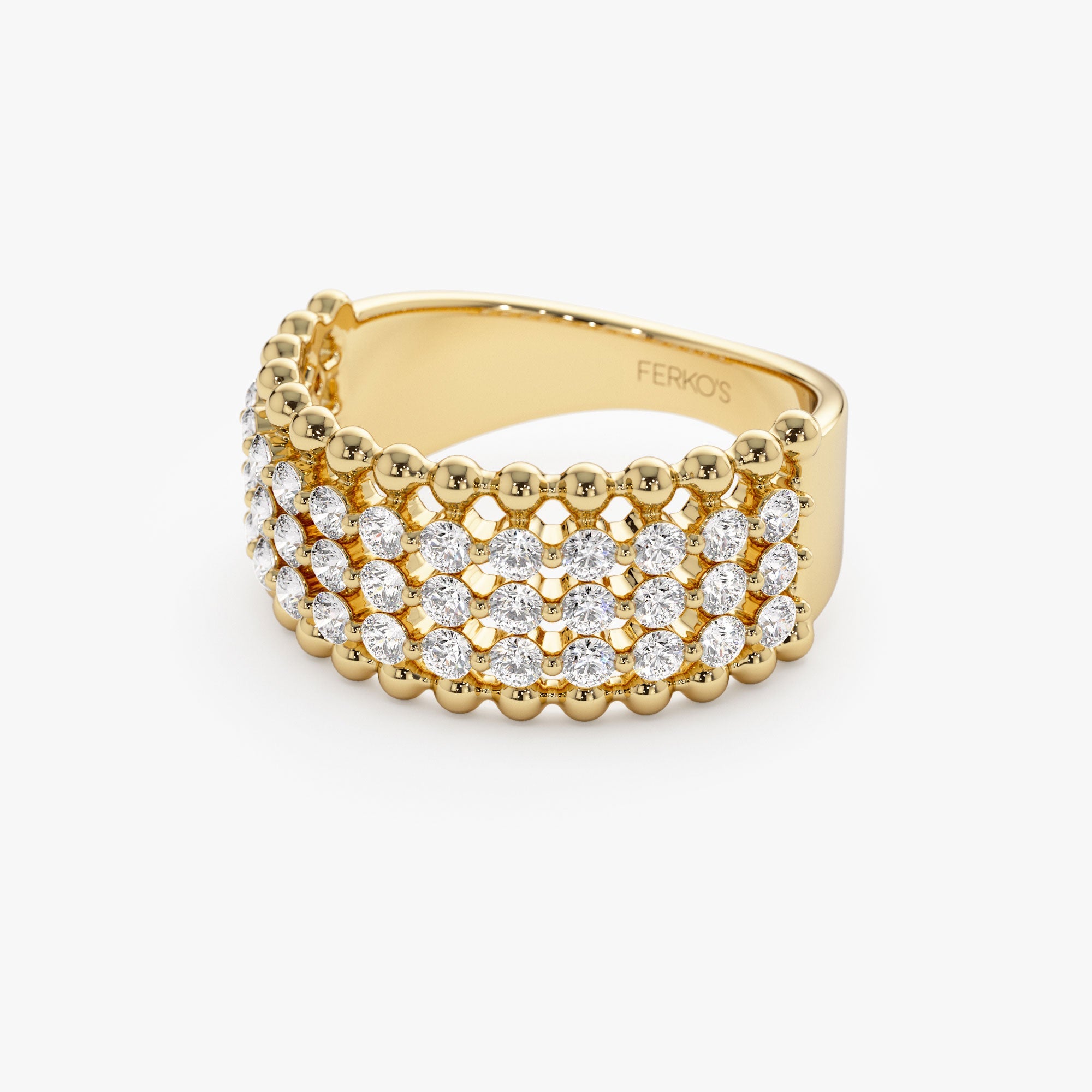 OBFJ1130 - 14k Floating Diamond Bubble Band 9