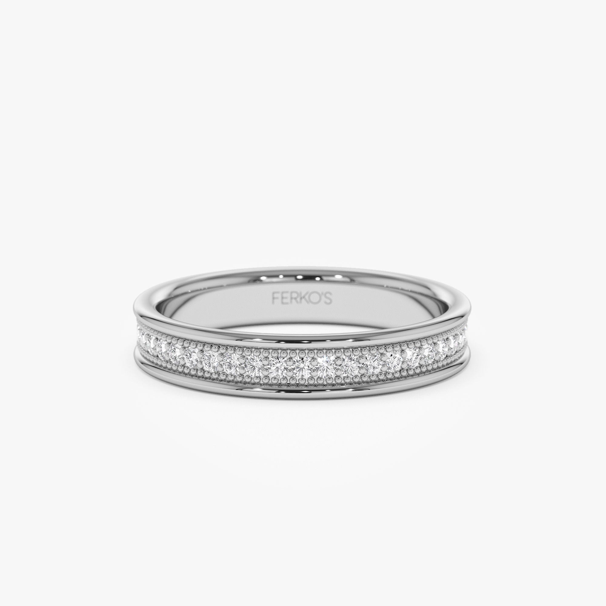 OBFJ1153 - 14k Milgran Full Eternity Diamond Ring 6