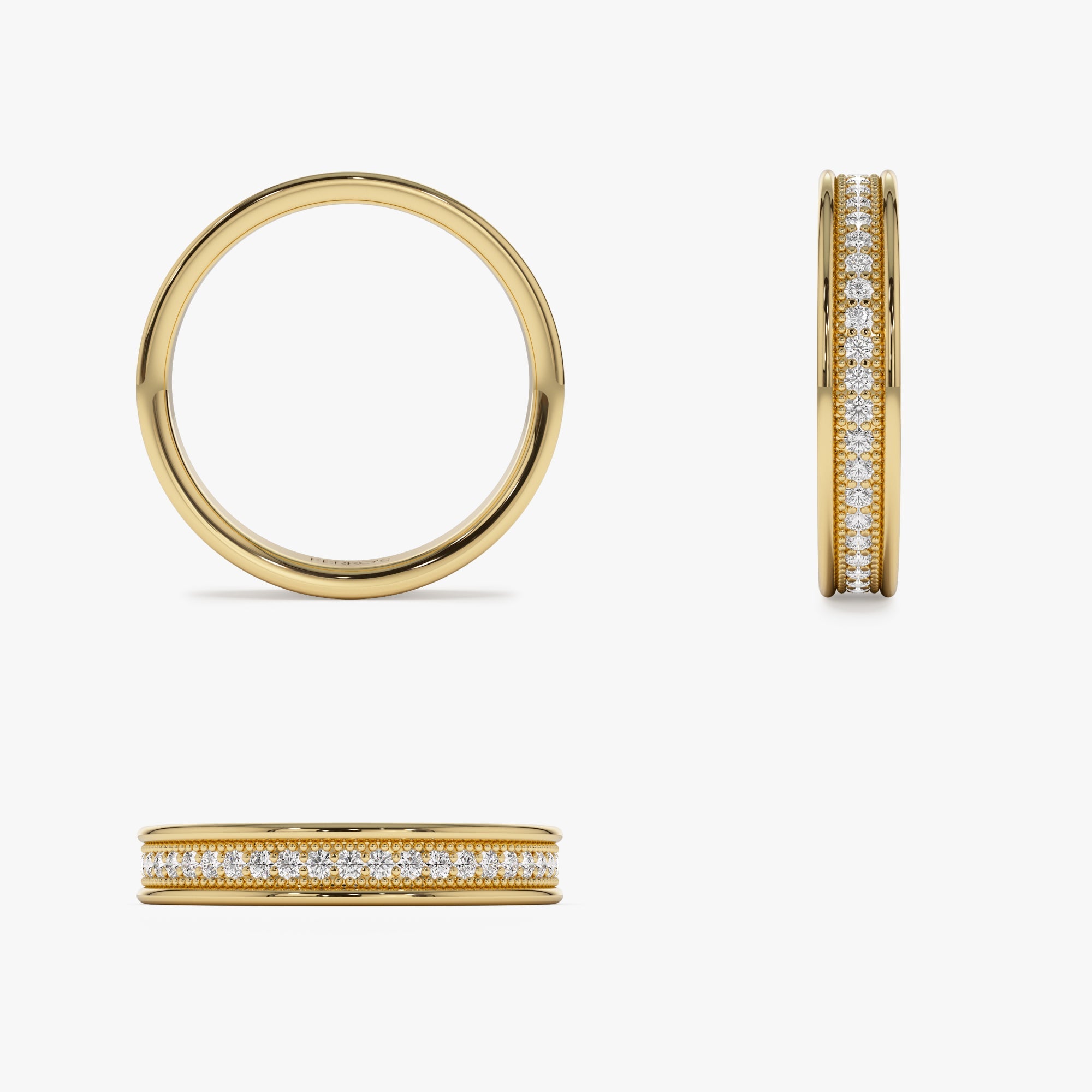 OBFJ1153 - 14k Milgran Full Eternity Diamond Ring 8