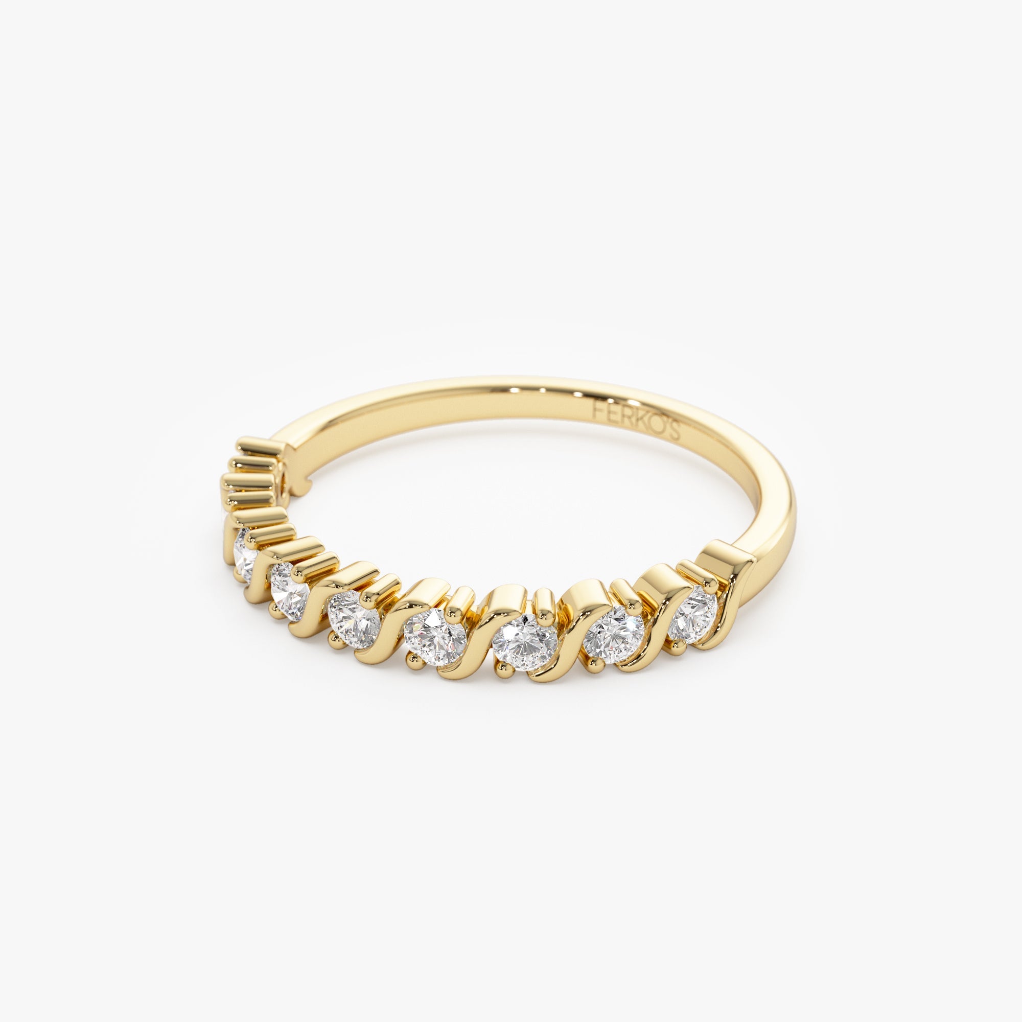 OBFJ0950 - 14K Gold Womens Diamond Wedding Ring 8