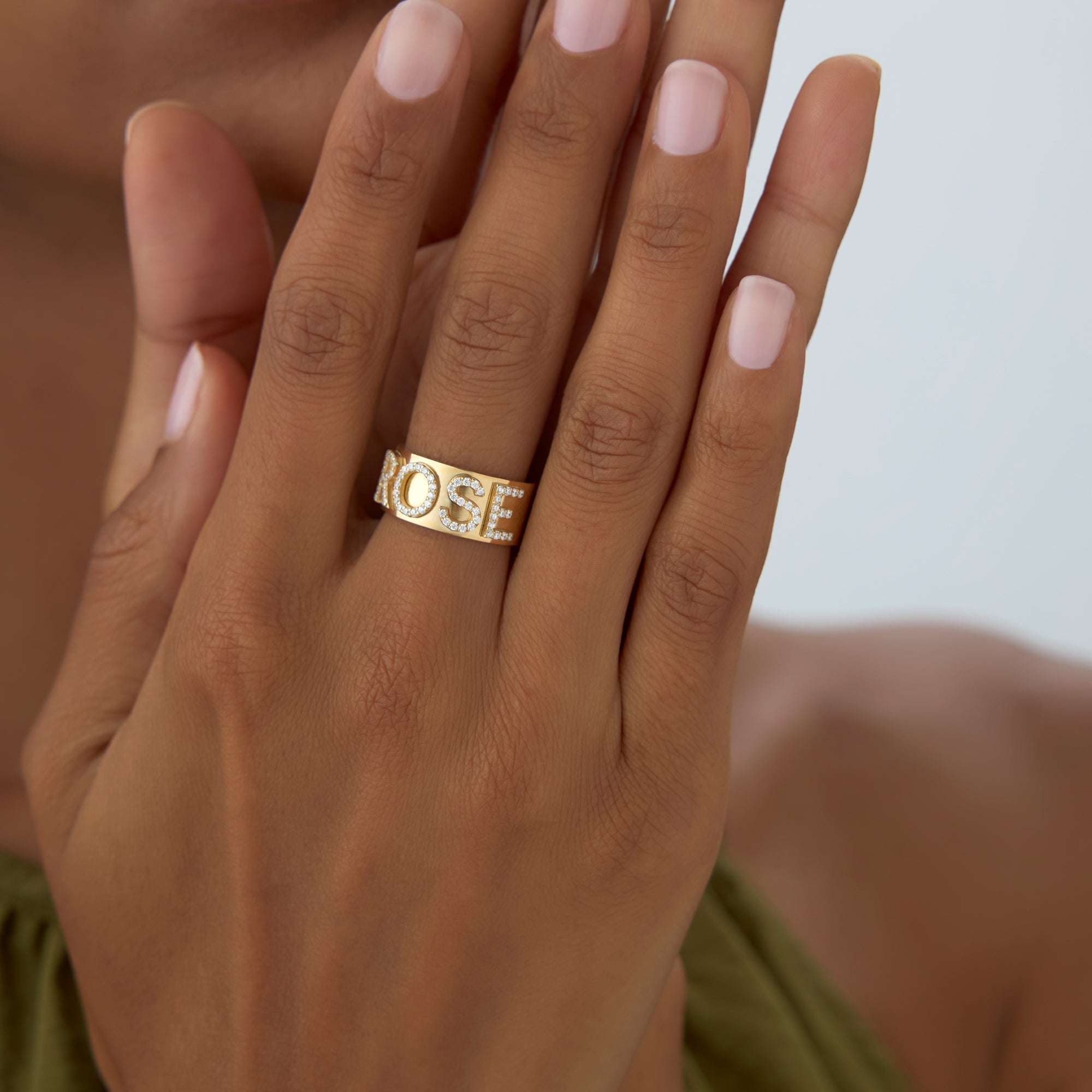 OBFJ0926 - 14K Chunky Diamond Name Band 4