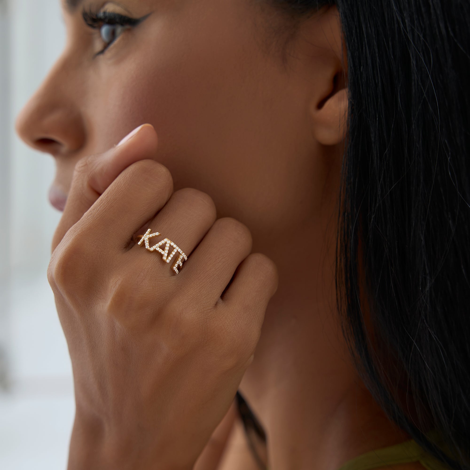 OBFJ0927 - 14K Diamond Personalized Name Ring 5