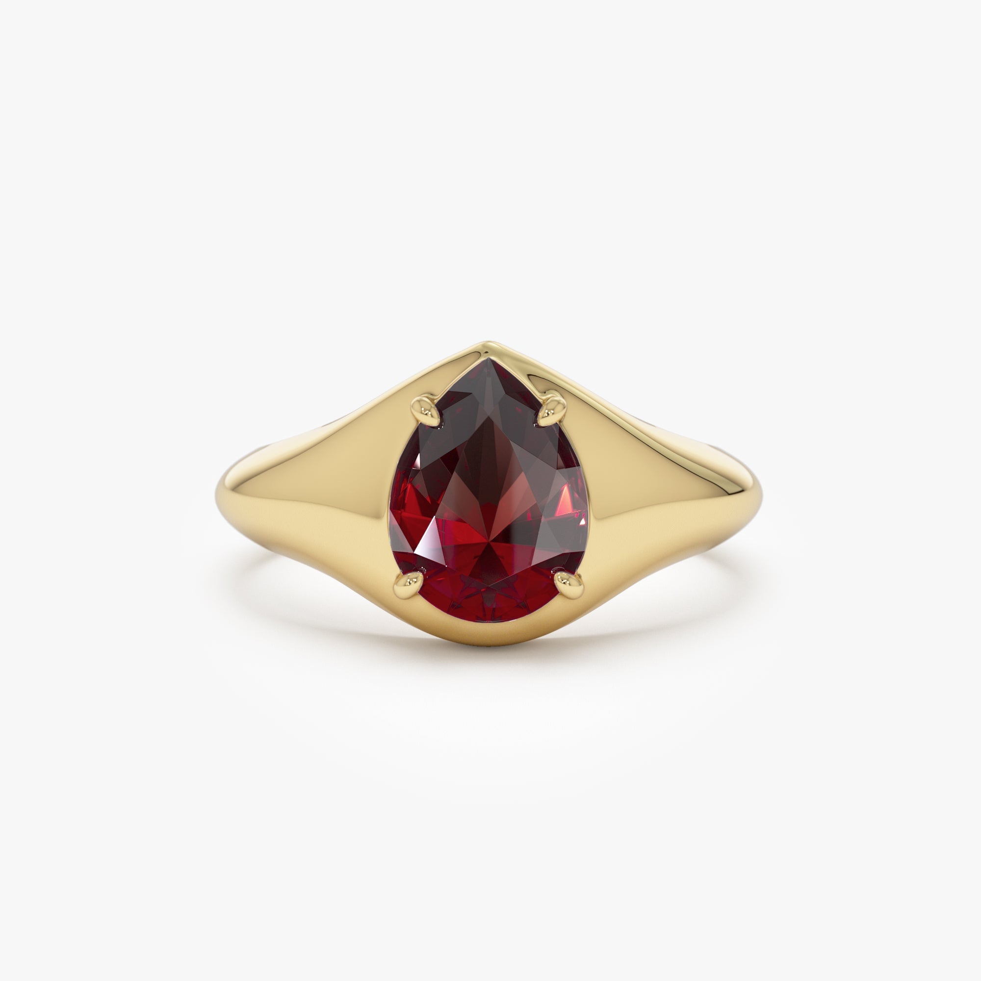 OBFJ0780 - 14K Pear Shaped Garnet Statement Ring 1
