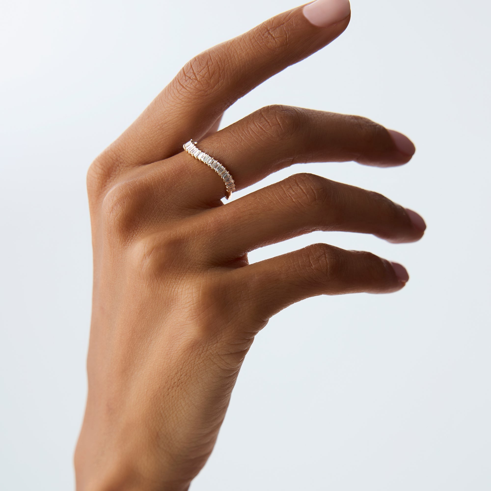 OBFJ0940 - 14k Unique Wave Design Baguette Diamond Ring 4