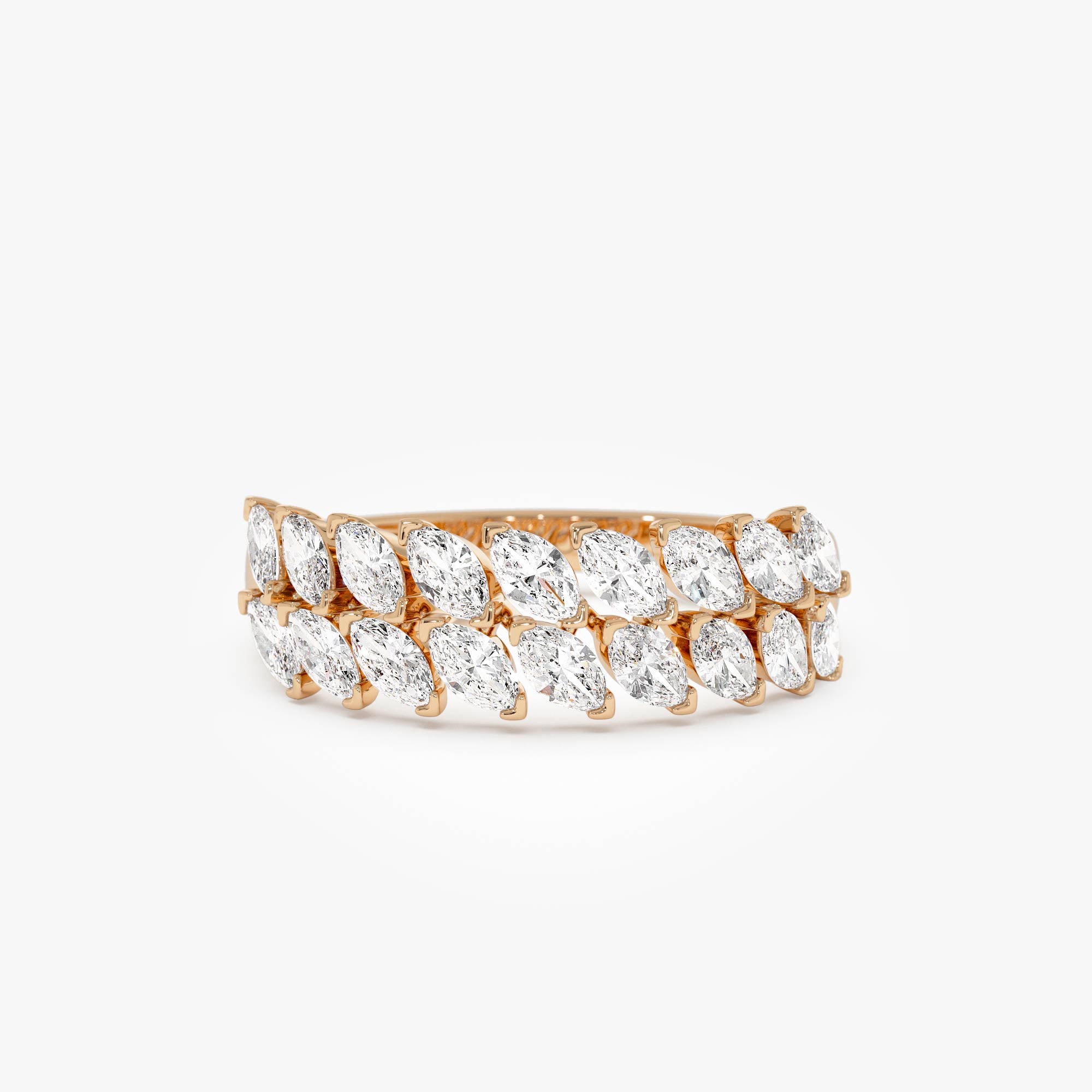 OBFJ0637 - 14k Double Row Marquise Anniversary Ring 6