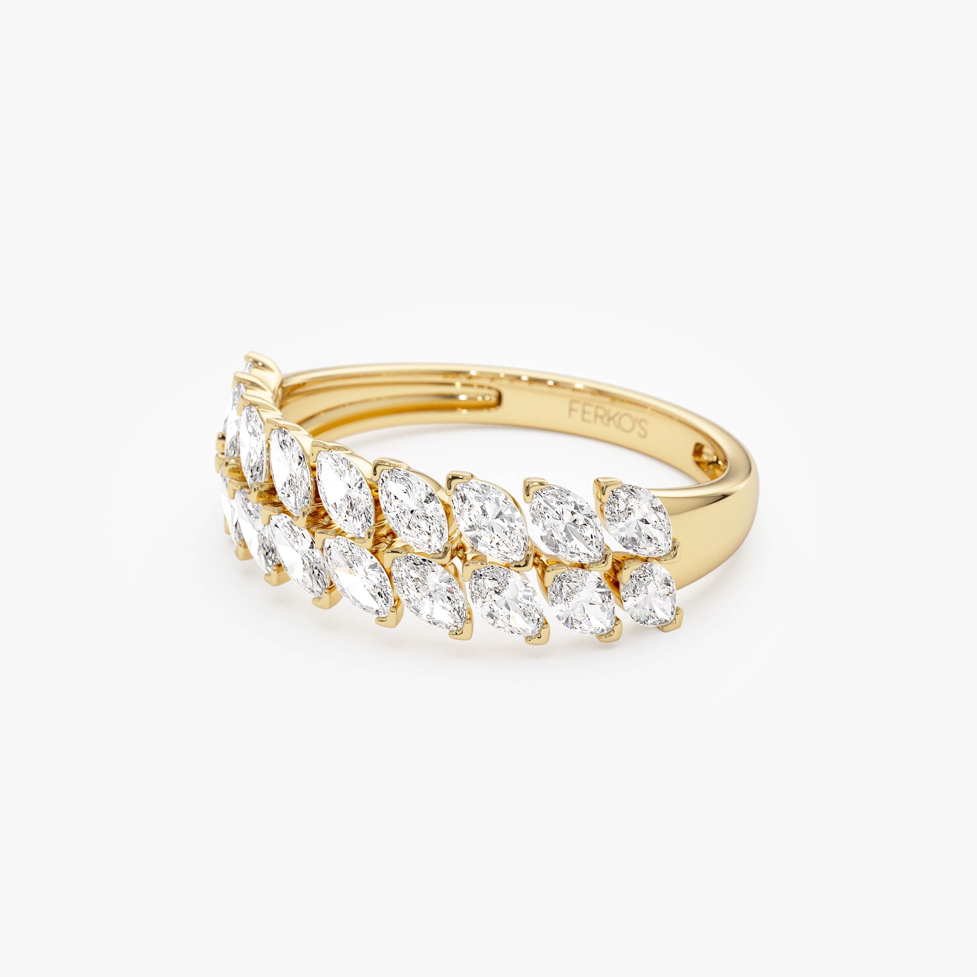 OBFJ0637 - 14k Double Row Marquise Anniversary Ring 8