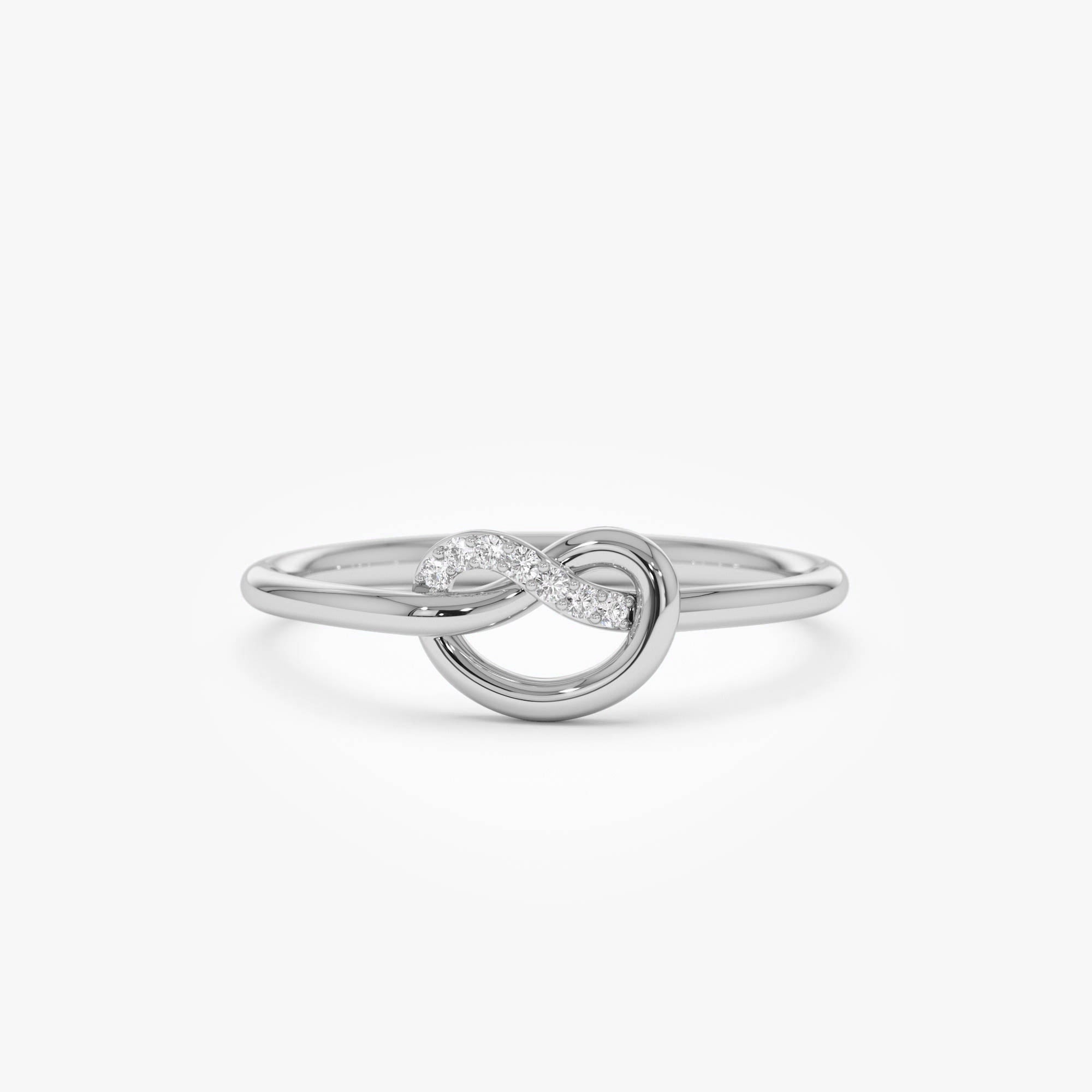 OBFJ0759 - 14k Love Knot Diamond Ring 6