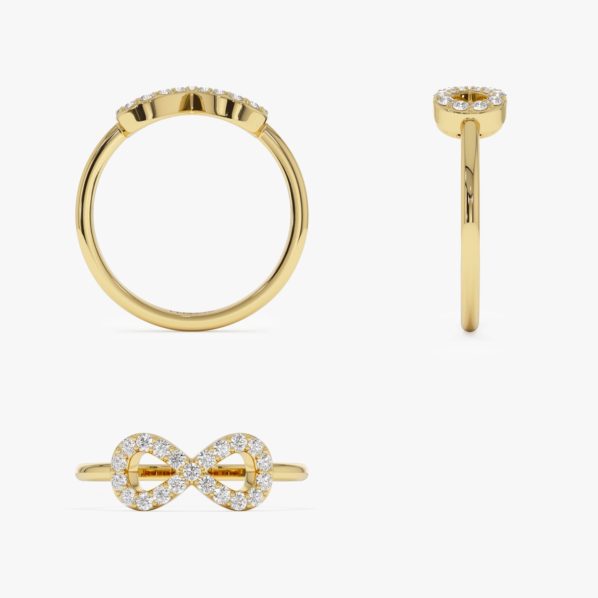 OBFJ0685 - 14k Diamond Infinity Symbol Ring 8