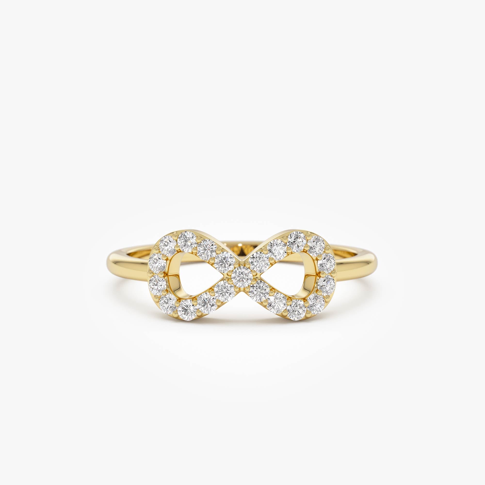 OBFJ0685 - 14k Diamond Infinity Symbol Ring 1
