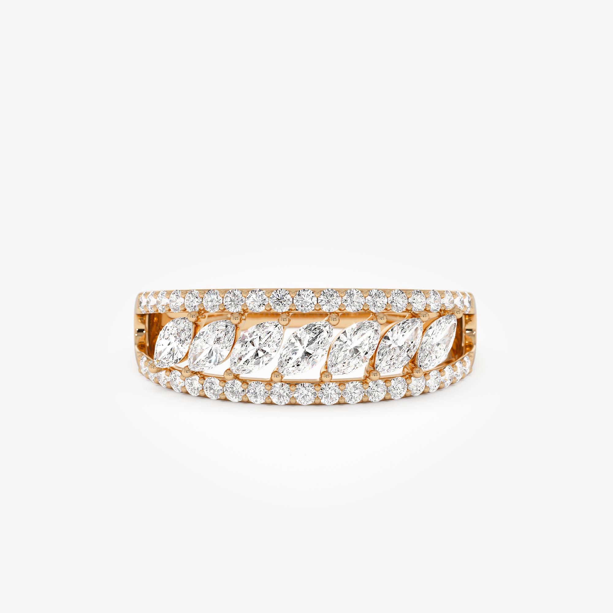 OBFJ0684 - 14k Diamond Band with Marquise Center 6