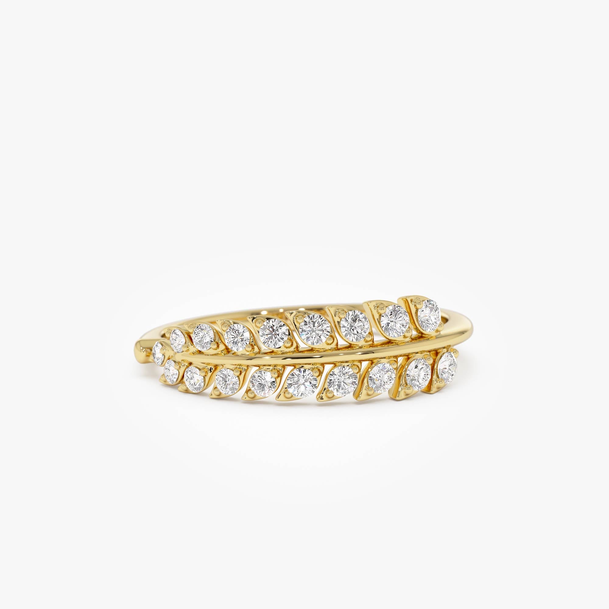 OBFJ0680 - 14k Leaf Inspired Diamond Wrap Ring 1